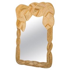 Large rattan « foliages » mirror
