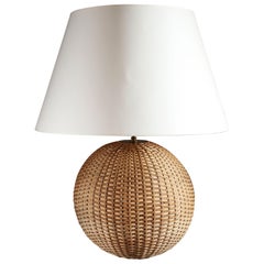 Large Rattan Globe Lamp