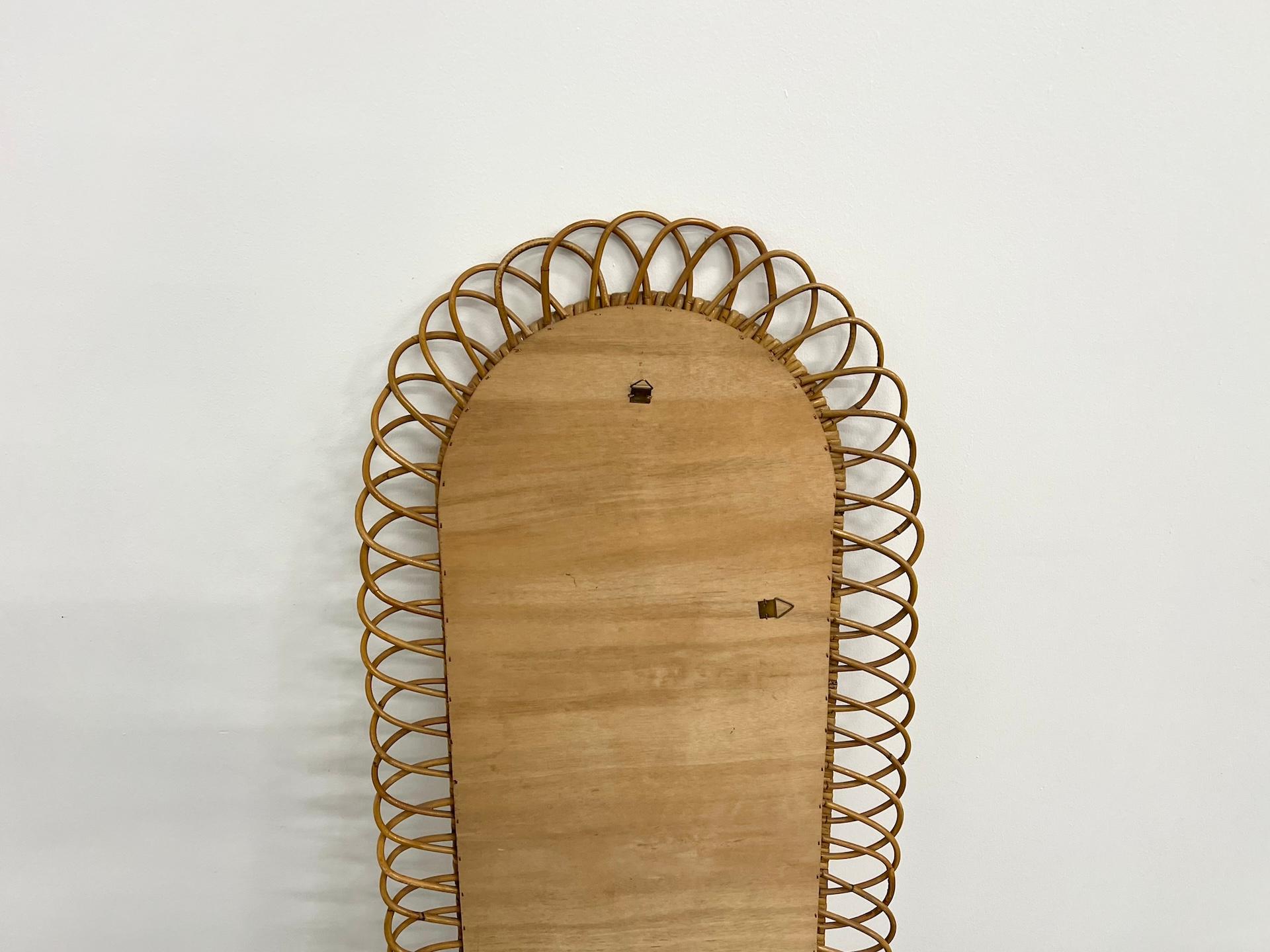 Large rattan mirror by Franco Albini for Bonacina 1960 6