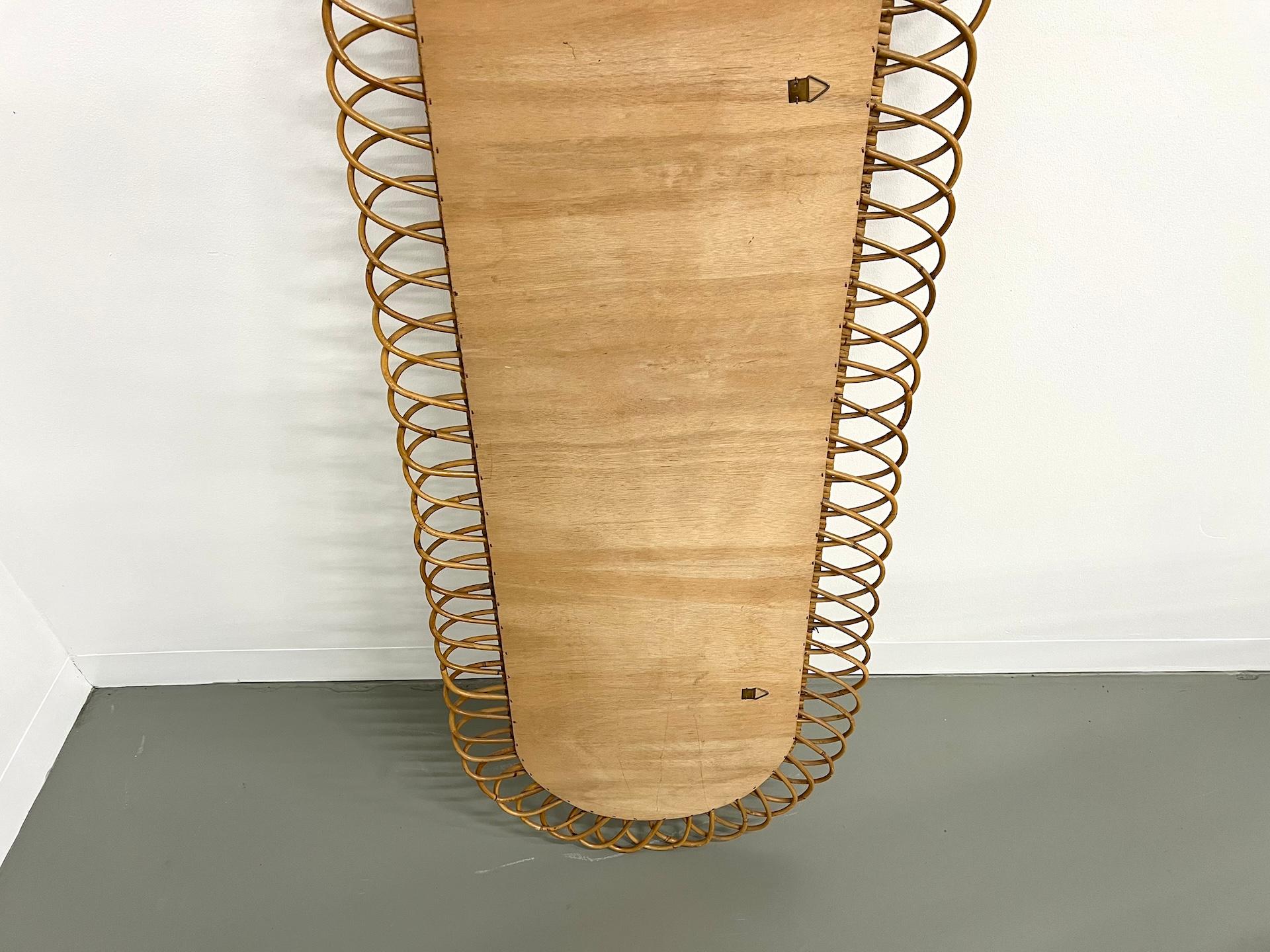 Large rattan mirror by Franco Albini for Bonacina 1960 7