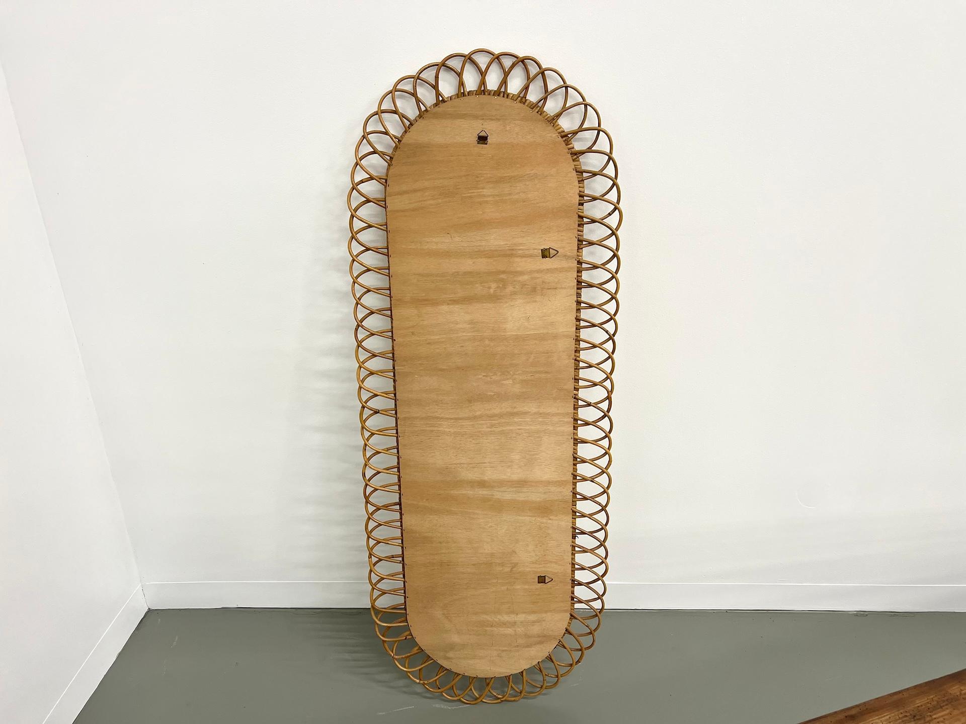 Large rattan mirror by Franco Albini for Bonacina 1960 8