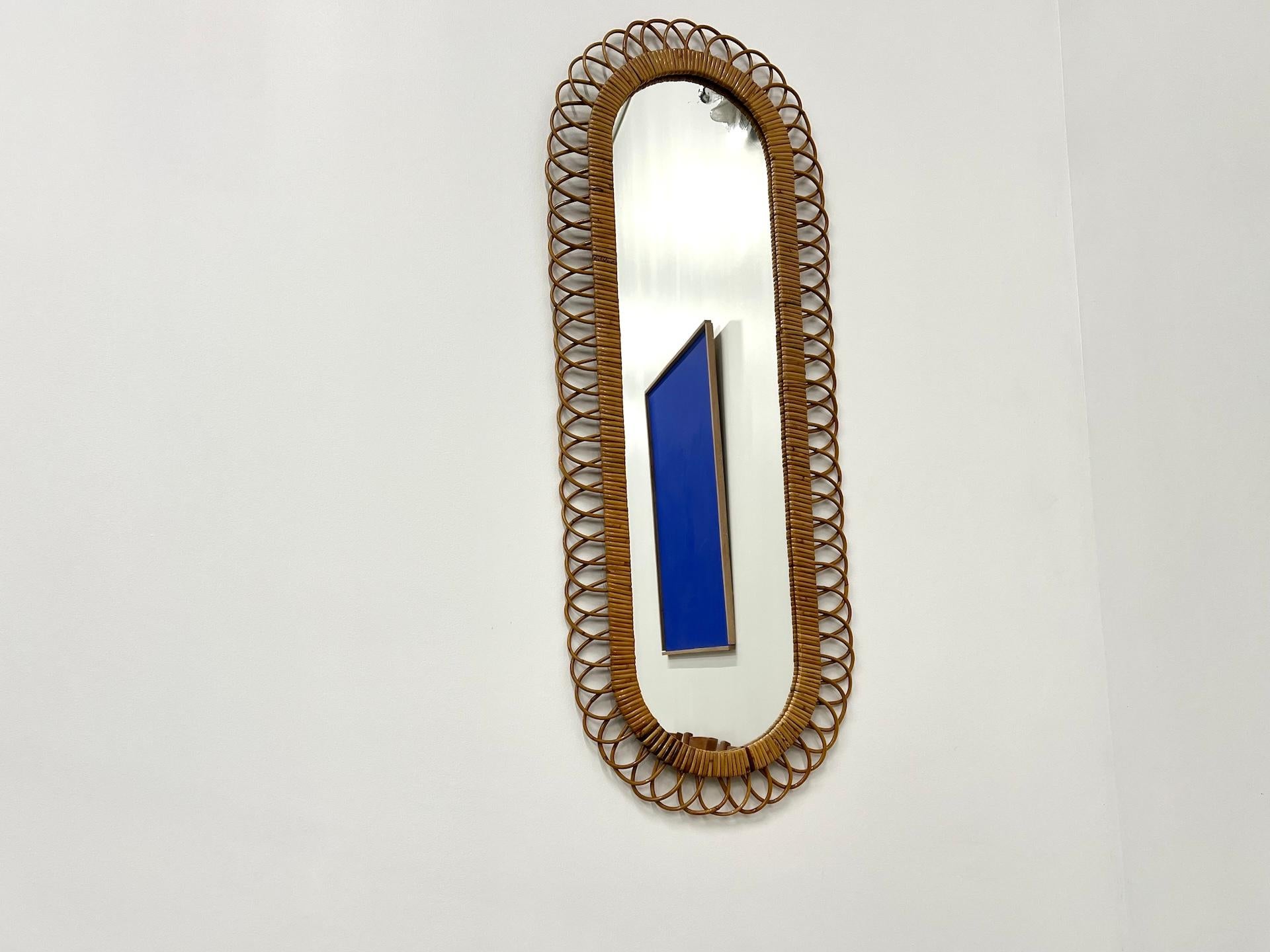 Large rattan mirror by Franco Albini for Bonacina 1960 2