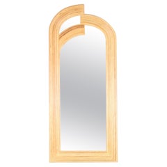 Grand miroir en rotin