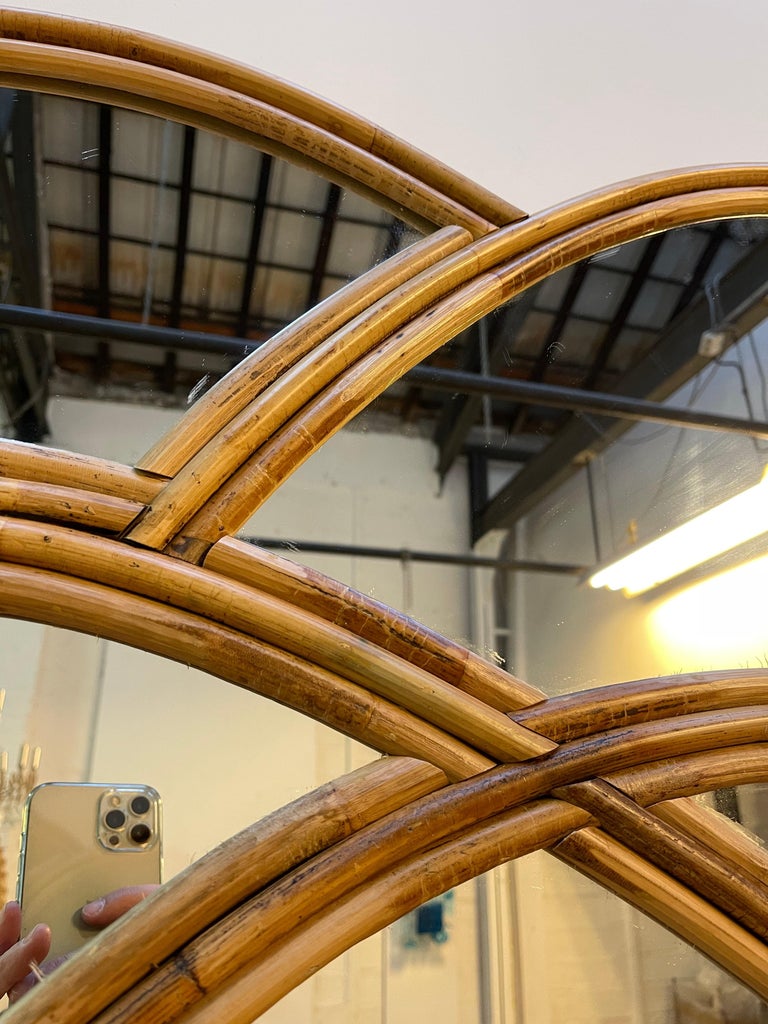 Large Rattan Palm Tree Large Rattan Mirror Palm Tree, Italy For Sale at 1stDibs