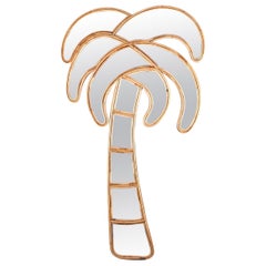 Large Rattan Palm Tree Mirror