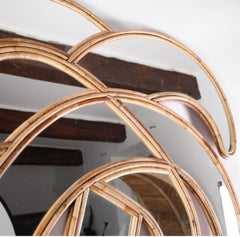 Large rattan « palmtree » mirror