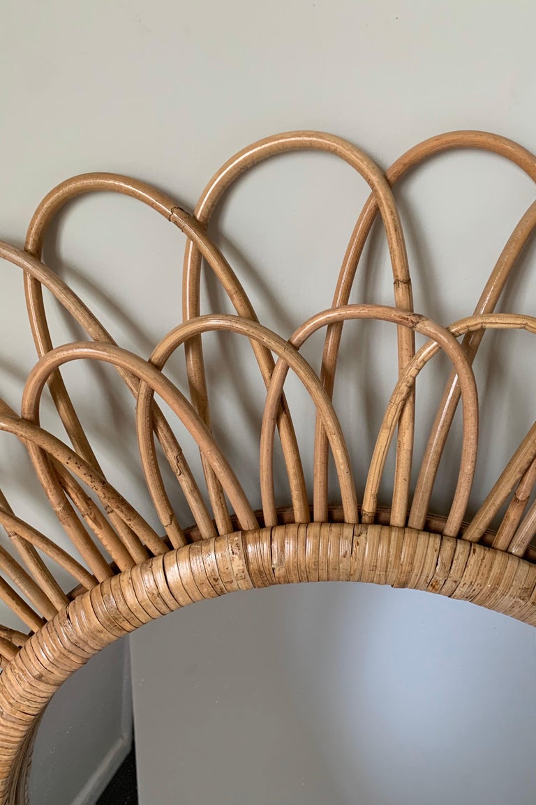 Woven Rattan Sunburst Round Mirror at 1stDibs round wall mirror