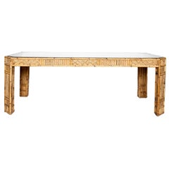 Large Rattan Wicker Dining Table