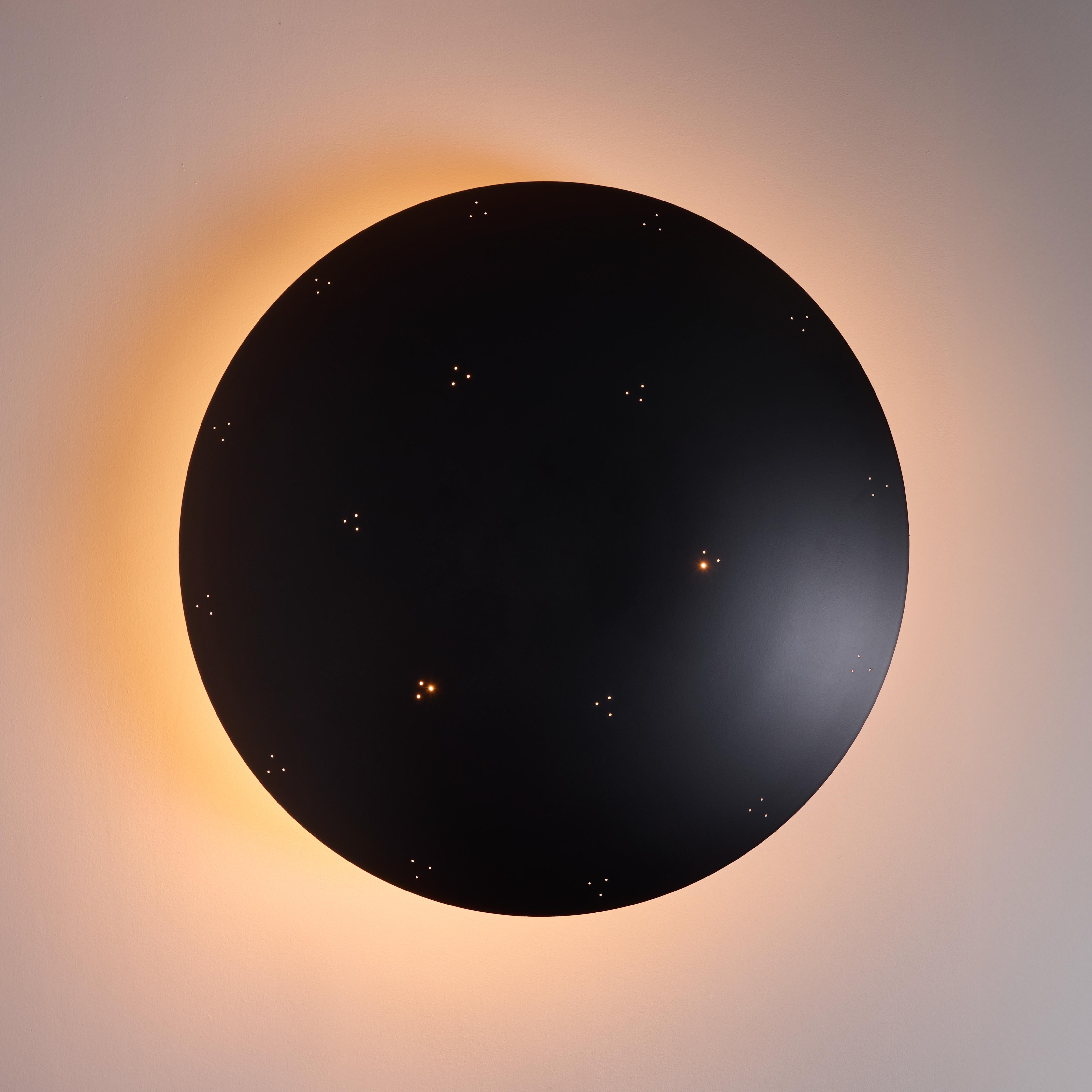 Large Raul Reyes 'Rey 26' Perforated Dome Ceiling Lamp in Black For Sale 5