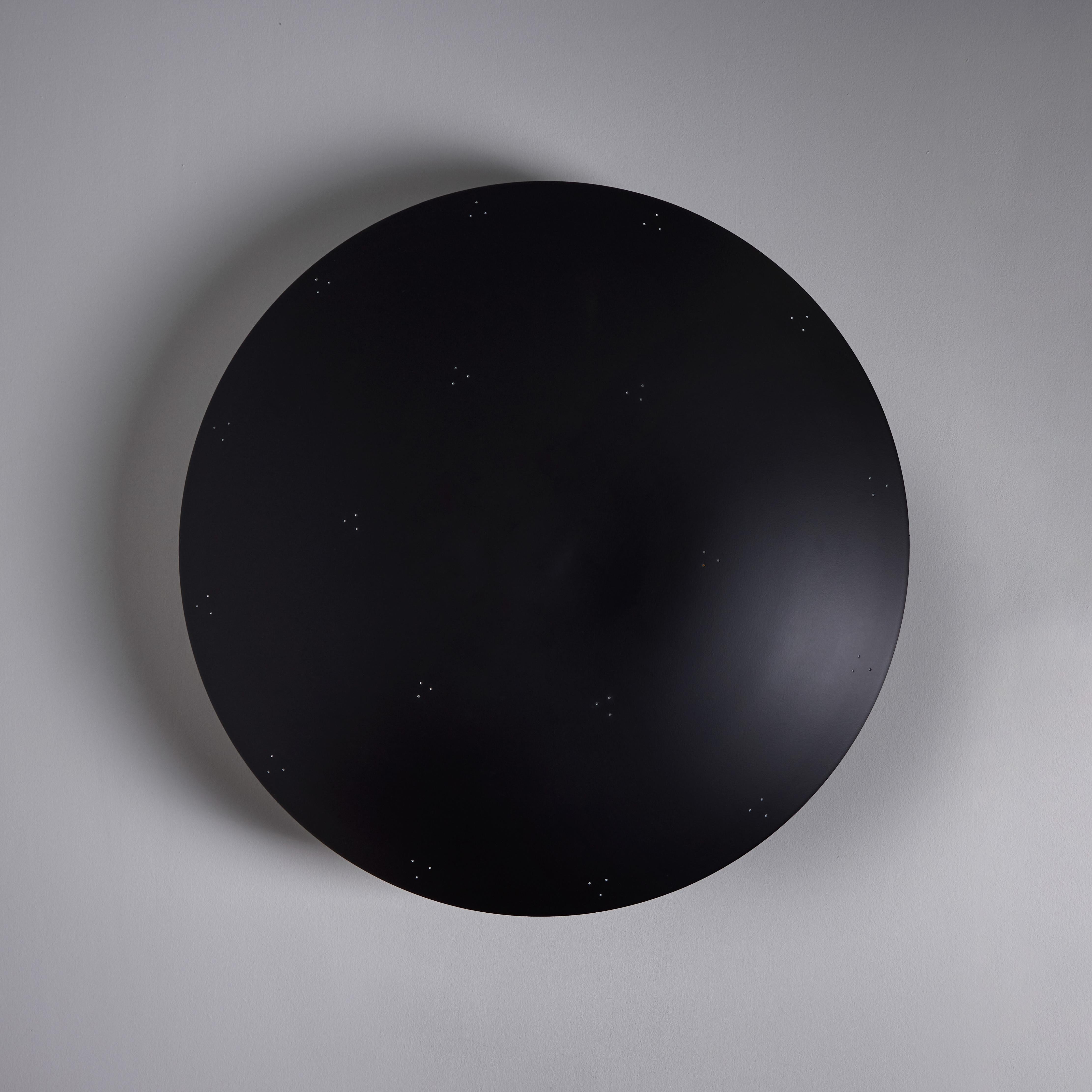 Large Raul Reyes 'Rey 26' Perforated Dome Ceiling Lamp in Black For Sale 6