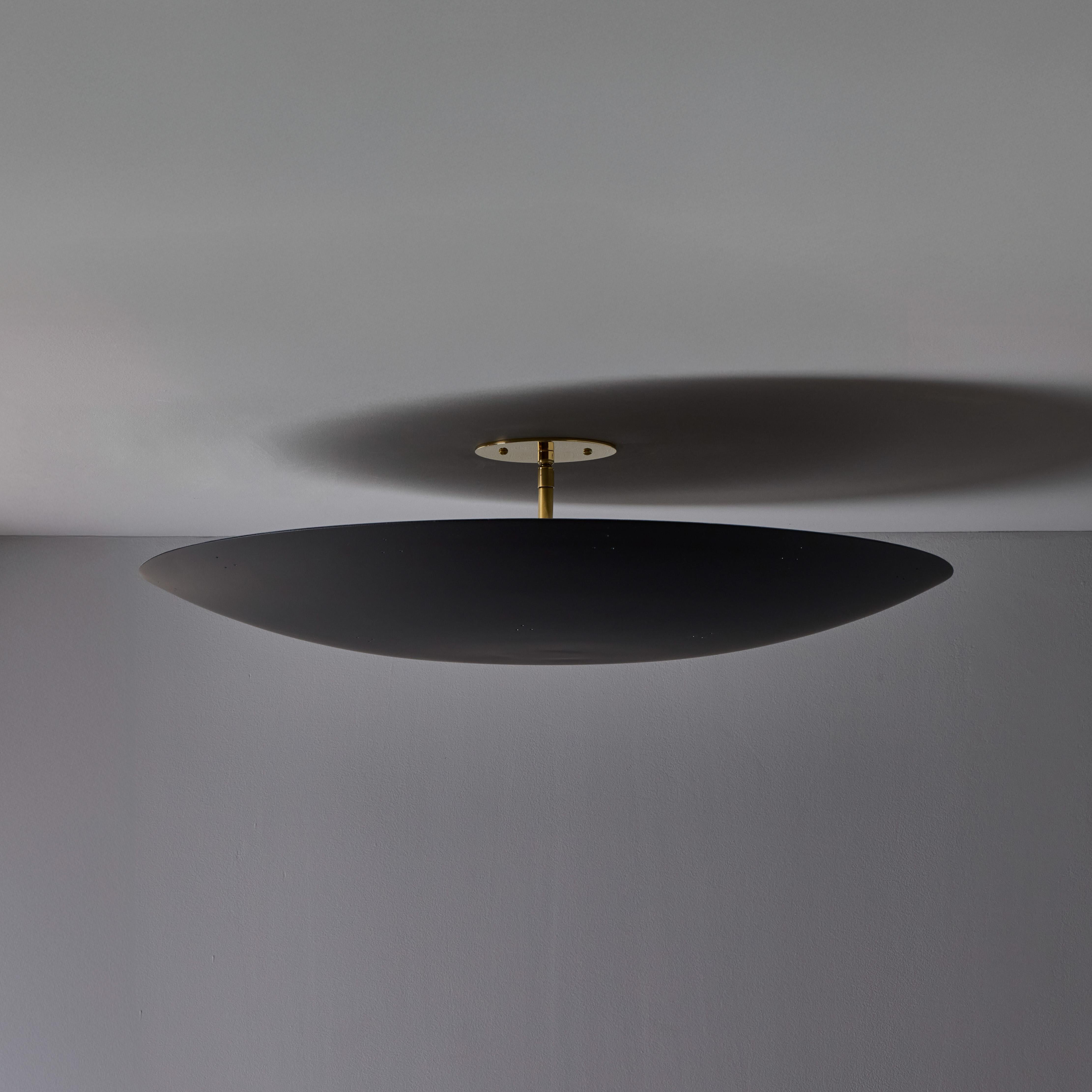 Mid-Century Modern Large Raul Reyes 'Rey 26' Perforated Dome Ceiling Lamp in Black For Sale