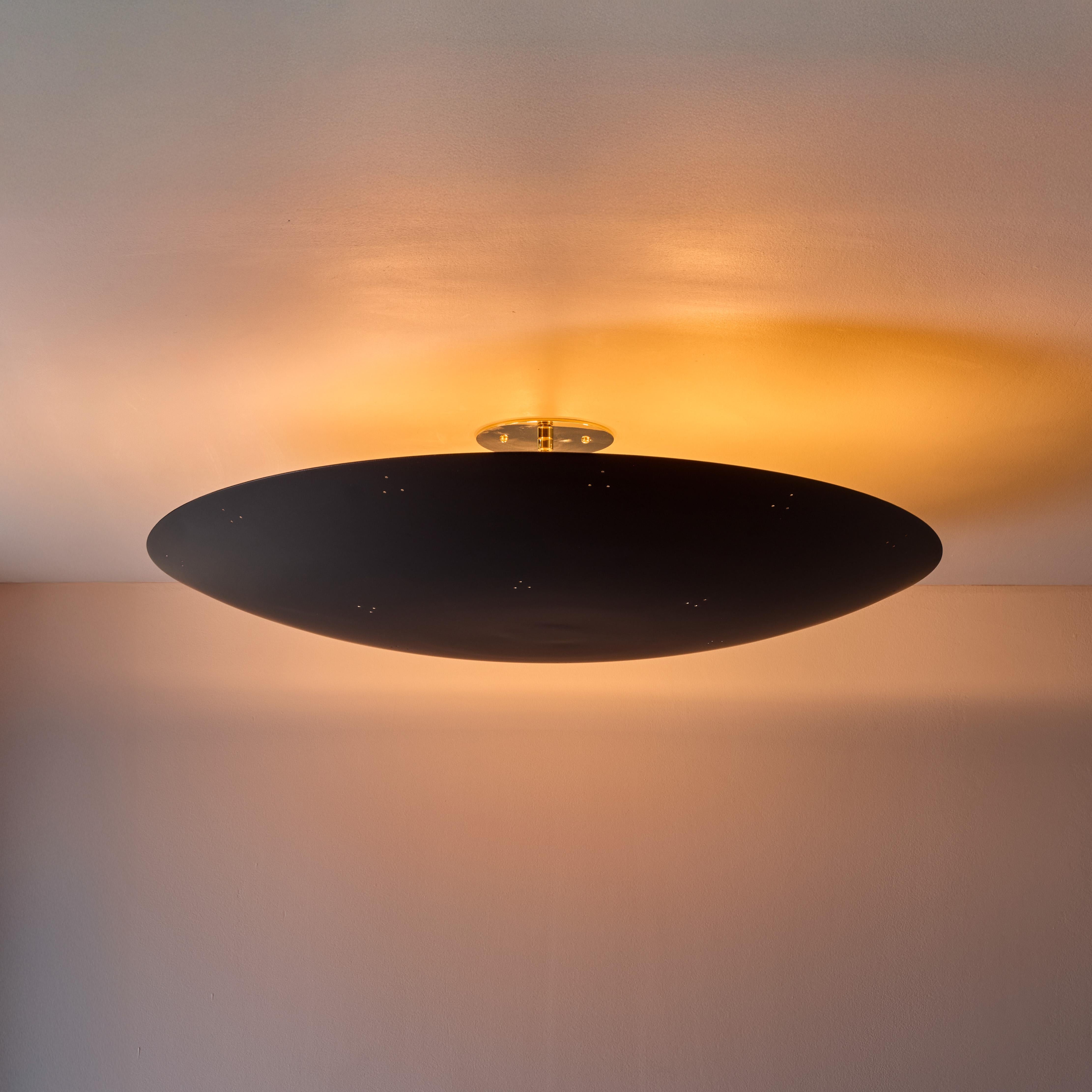 American Large Raul Reyes 'Rey 26' Perforated Dome Ceiling Lamp in Black For Sale
