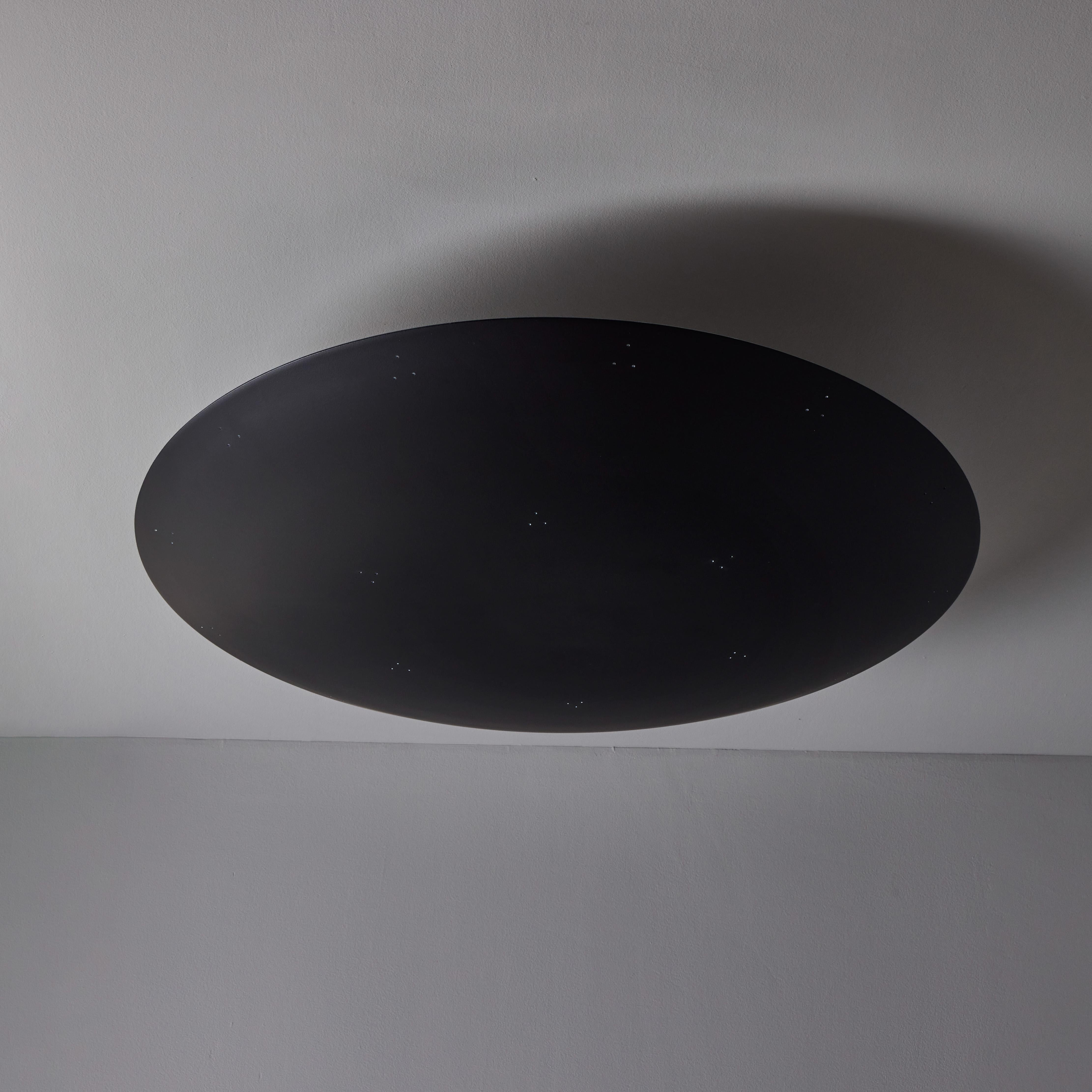 Large Raul Reyes 'Rey 26' Perforated Dome Ceiling Lamp in Black In New Condition For Sale In Glendale, CA