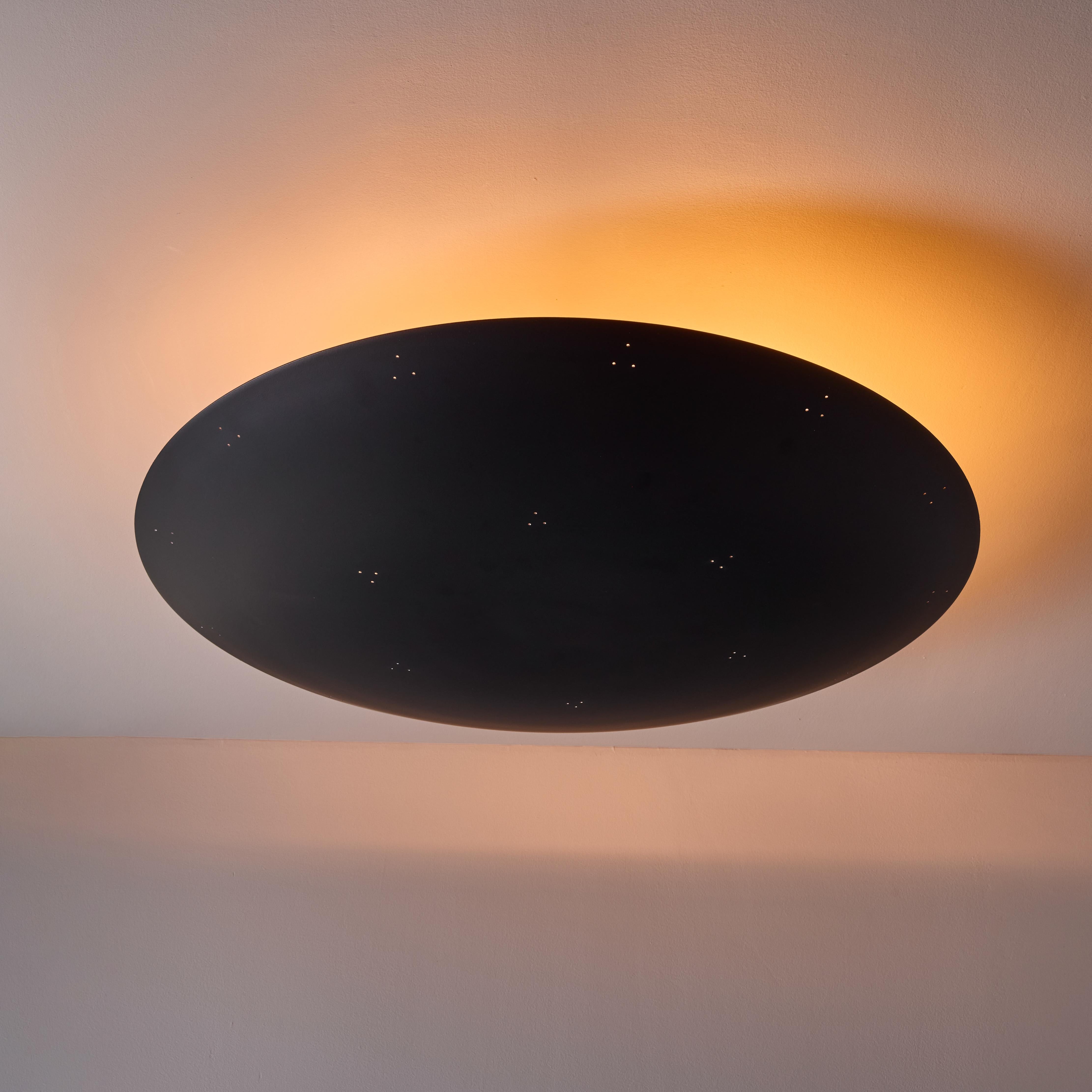Contemporary Large Raul Reyes 'Rey 26' Perforated Dome Ceiling Lamp in Black For Sale