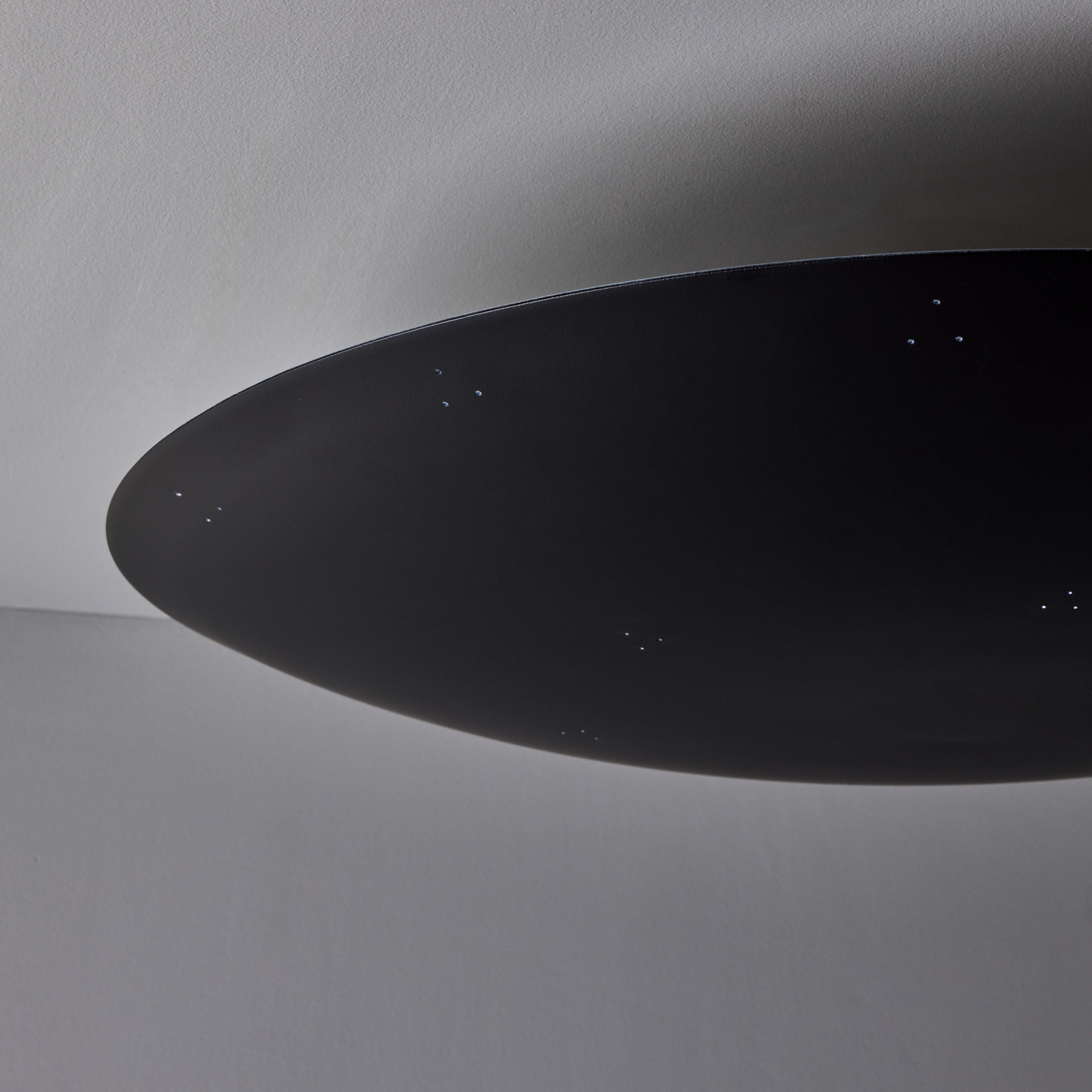 Metal Large Raul Reyes 'Rey 26' Perforated Dome Ceiling Lamp in Black For Sale