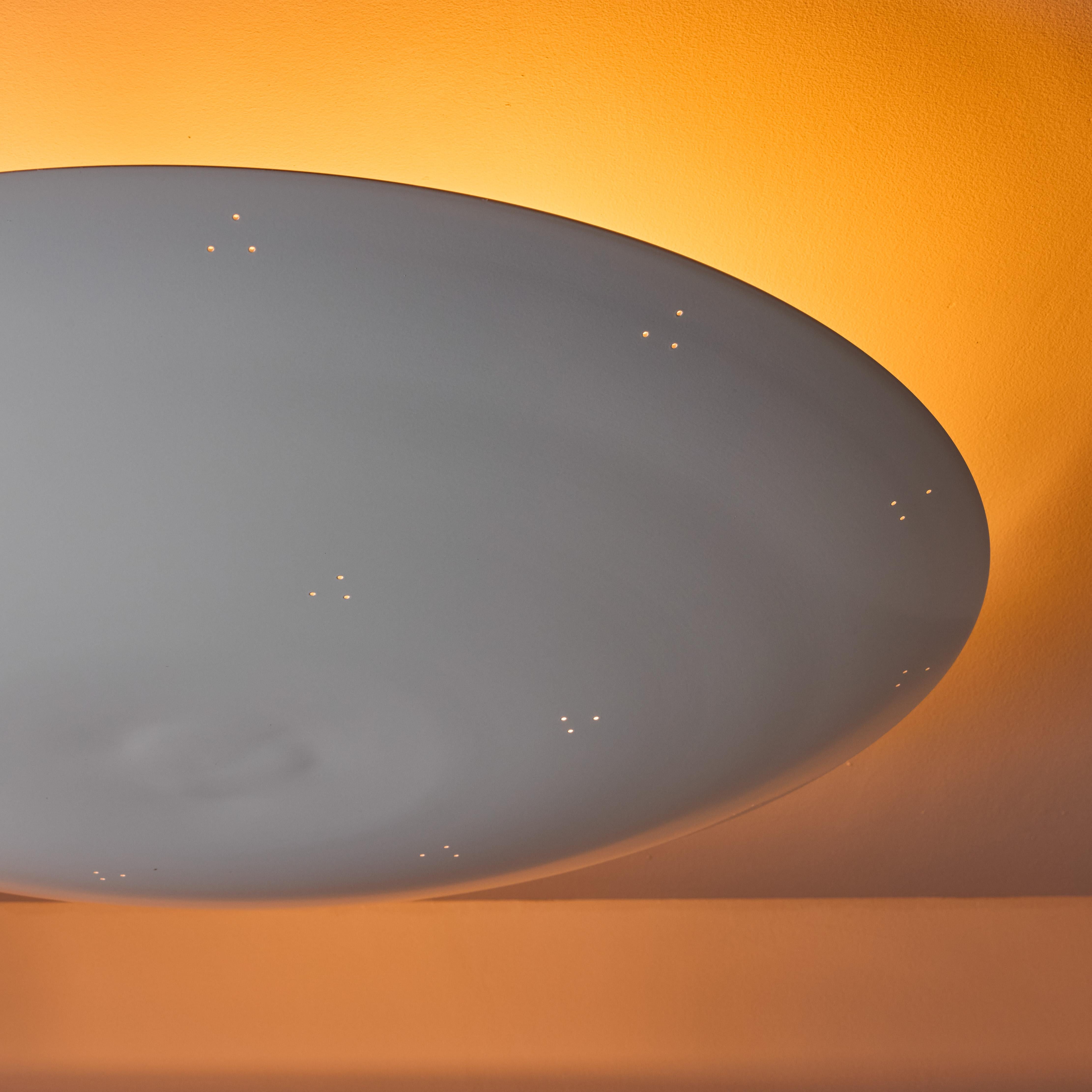 Large Raul Reyes 'Rey 26' Perforated Dome Ceiling Lamp in White For Sale 5
