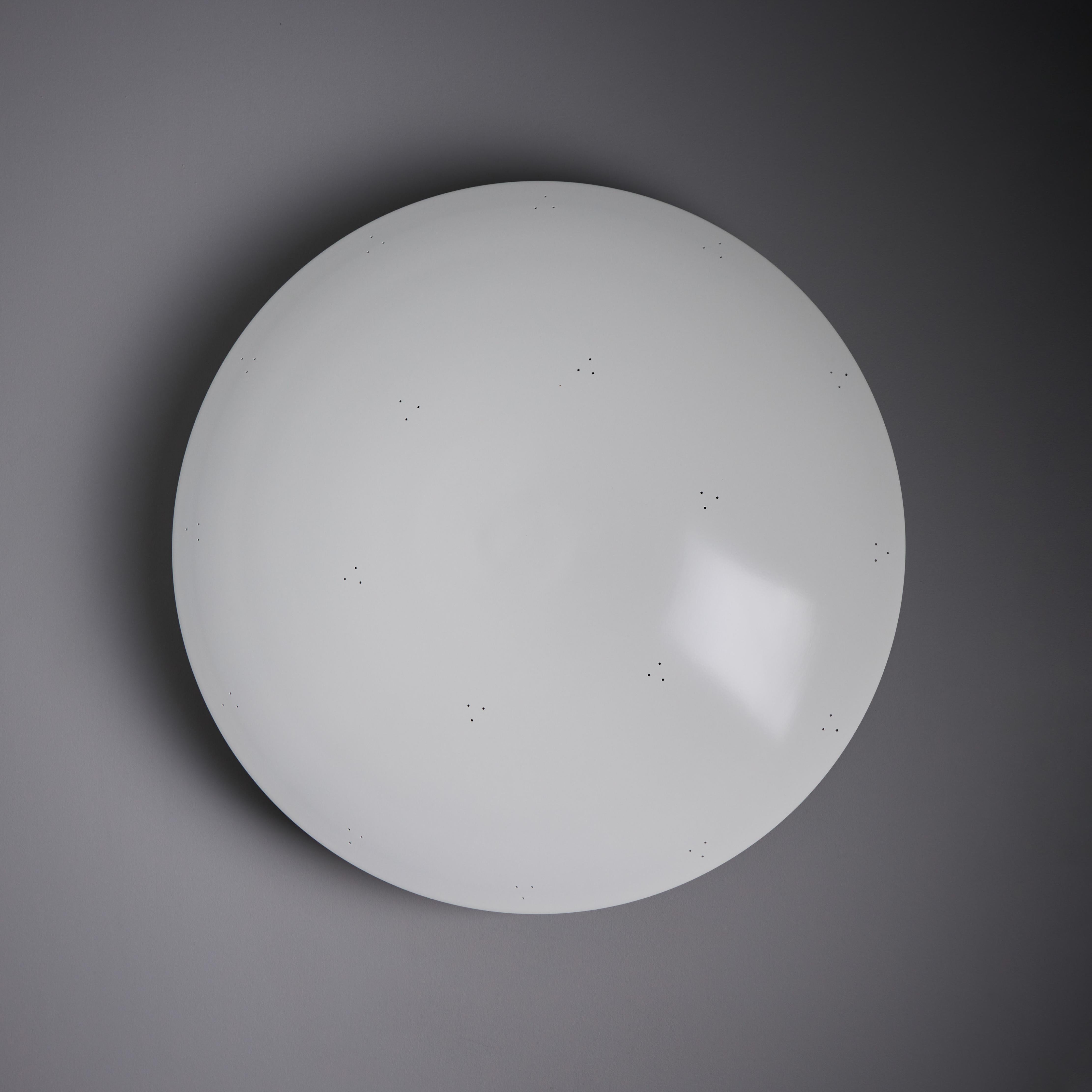 Large Raul Reyes 'Rey 26' Perforated Dome Ceiling Lamp in White For Sale 7