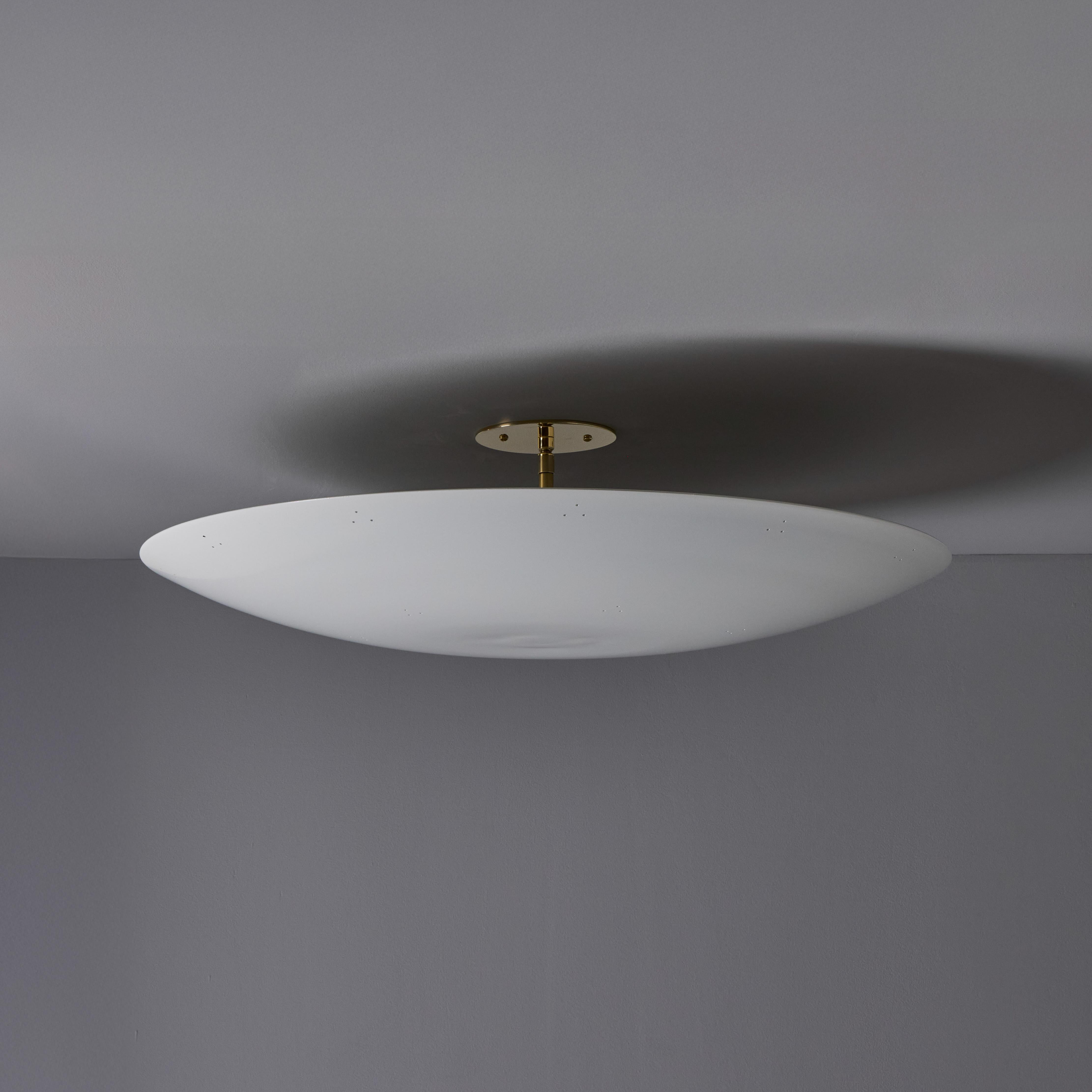 Mid-Century Modern Large Raul Reyes 'Rey 26' Perforated Dome Ceiling Lamp in White For Sale