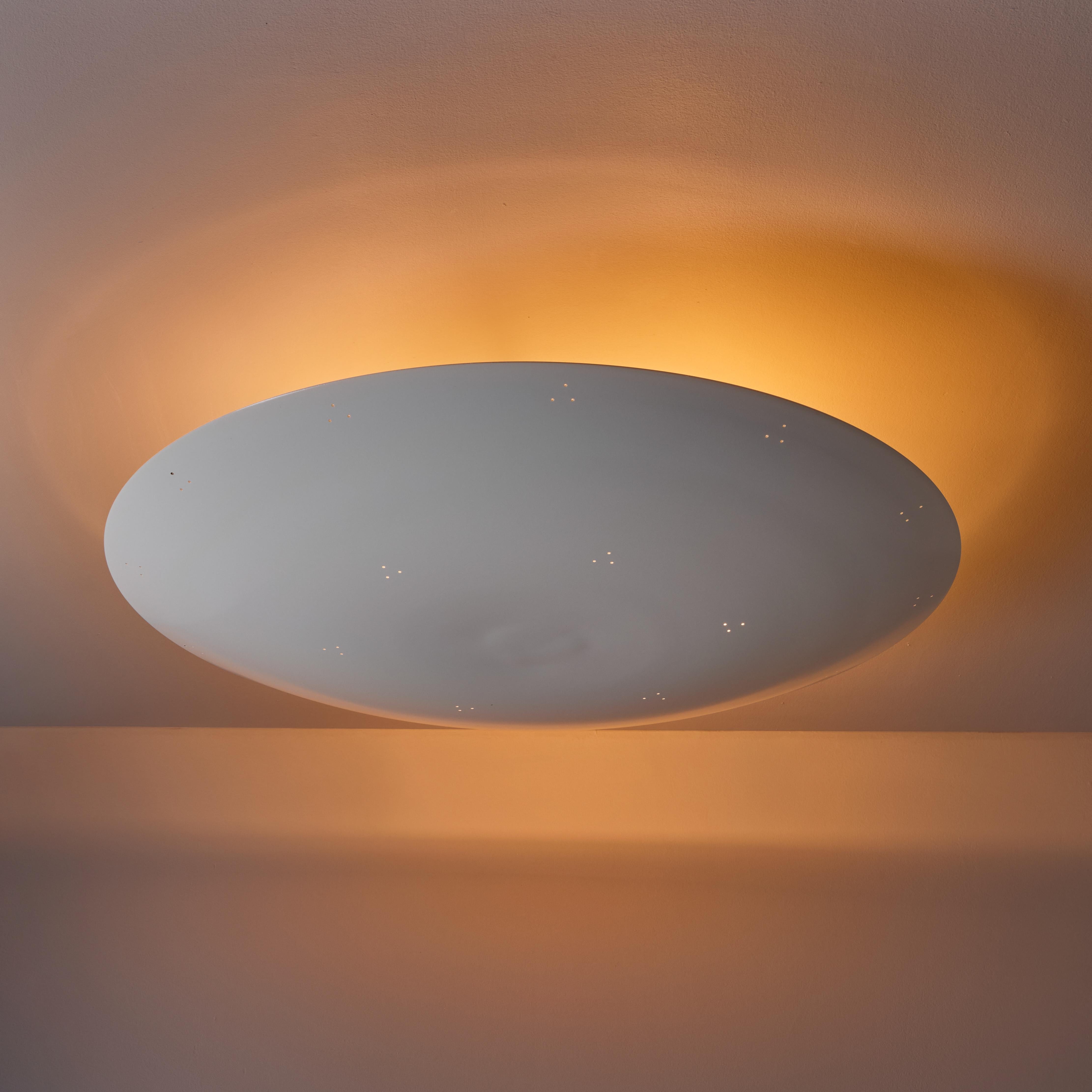 American Large Raul Reyes 'Rey 26' Perforated Dome Ceiling Lamp in White For Sale