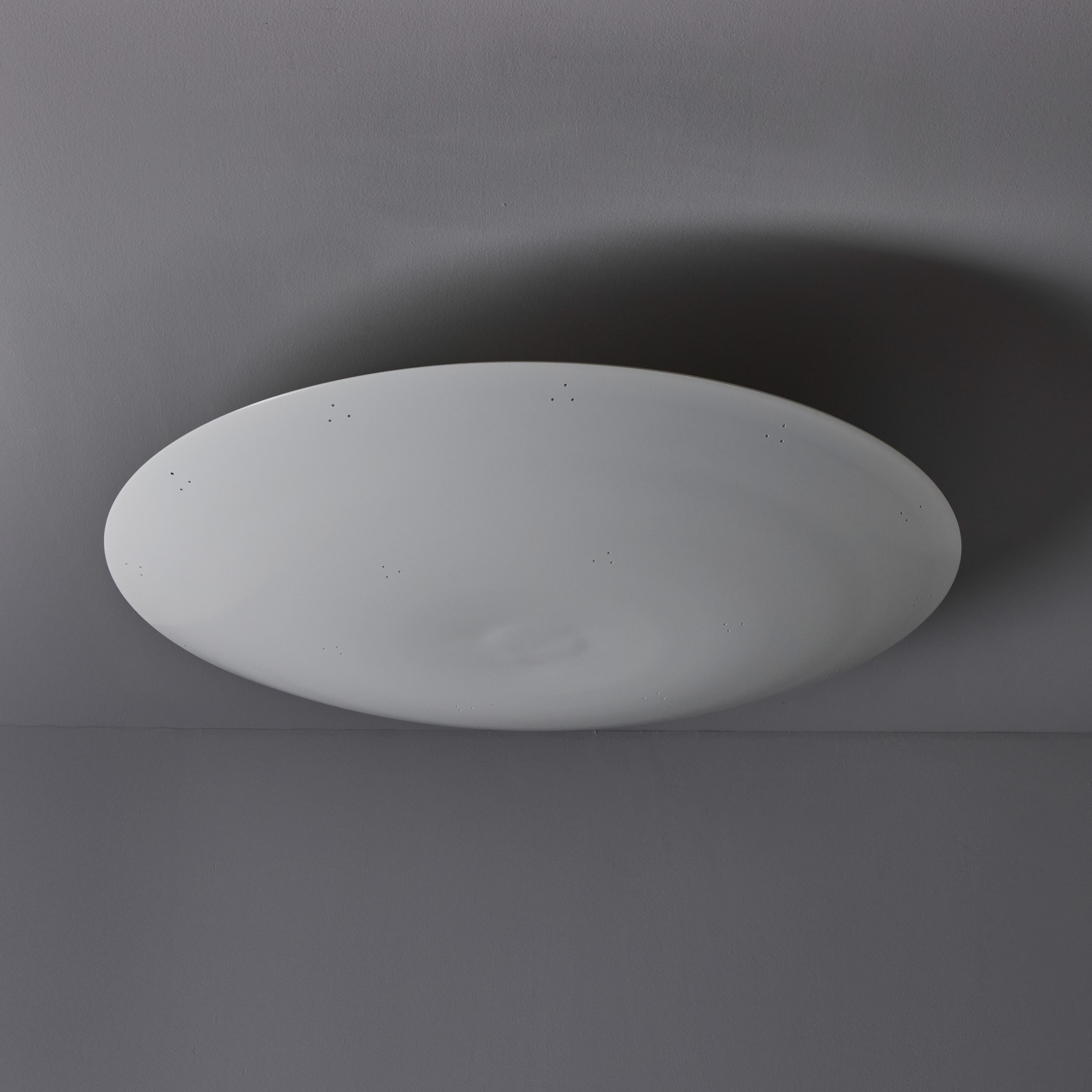 Large Raul Reyes 'Rey 26' Perforated Dome Ceiling Lamp in White In New Condition For Sale In Glendale, CA