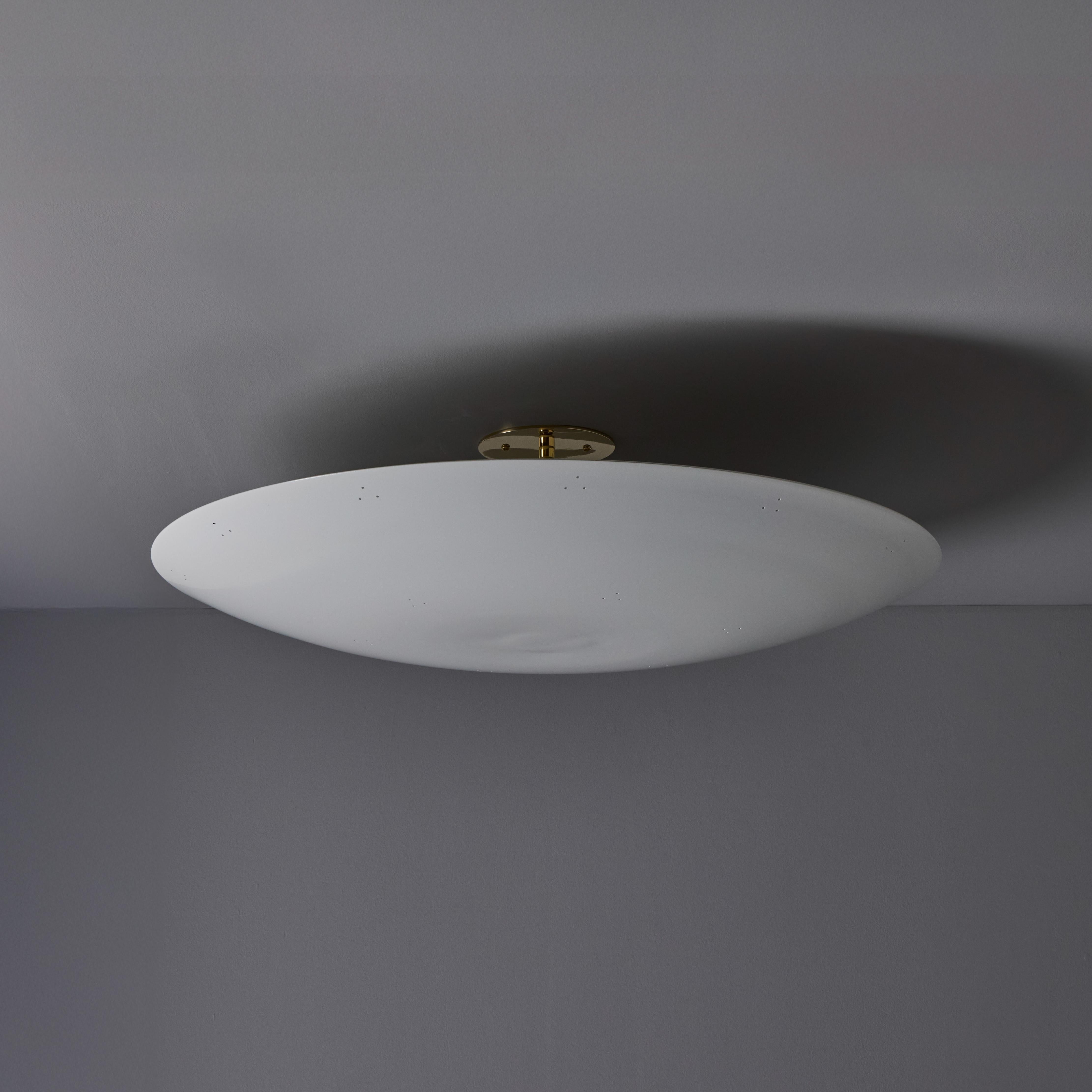 Contemporary Large Raul Reyes 'Rey 26' Perforated Dome Ceiling Lamp in White For Sale