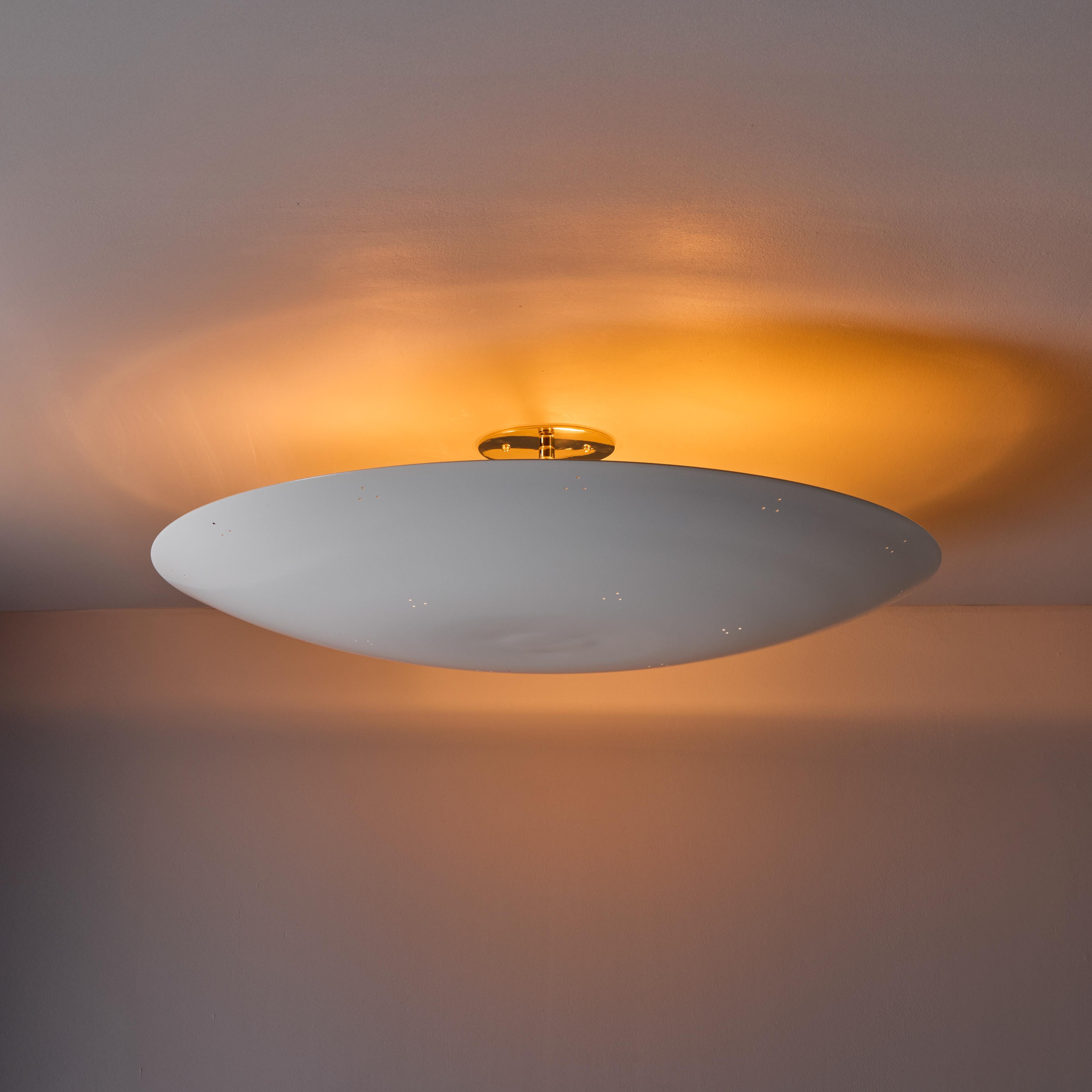 Metal Large Raul Reyes 'Rey 26' Perforated Dome Ceiling Lamp in White For Sale
