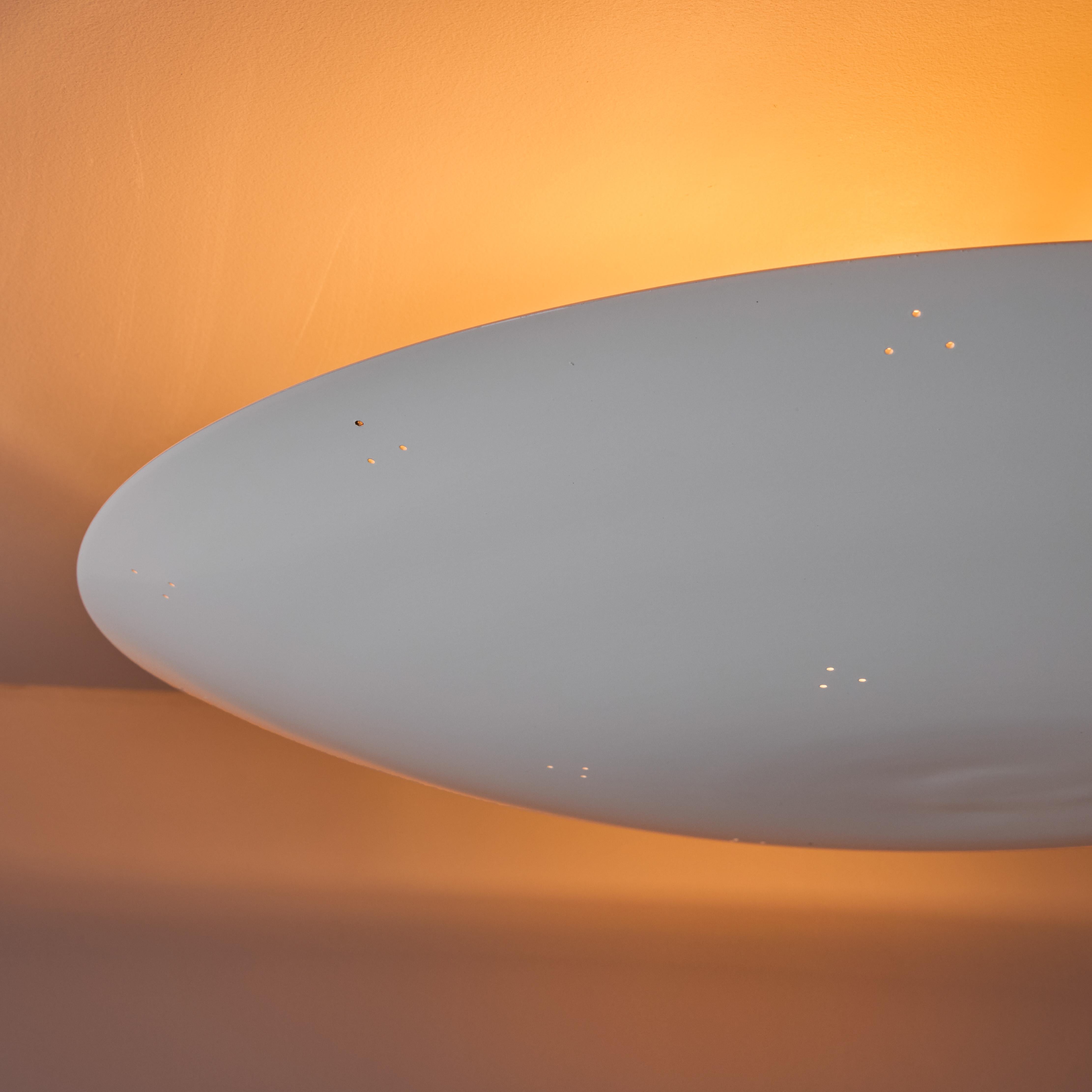 Large Raul Reyes 'Rey 26' Perforated Dome Ceiling Lamp in White For Sale 1