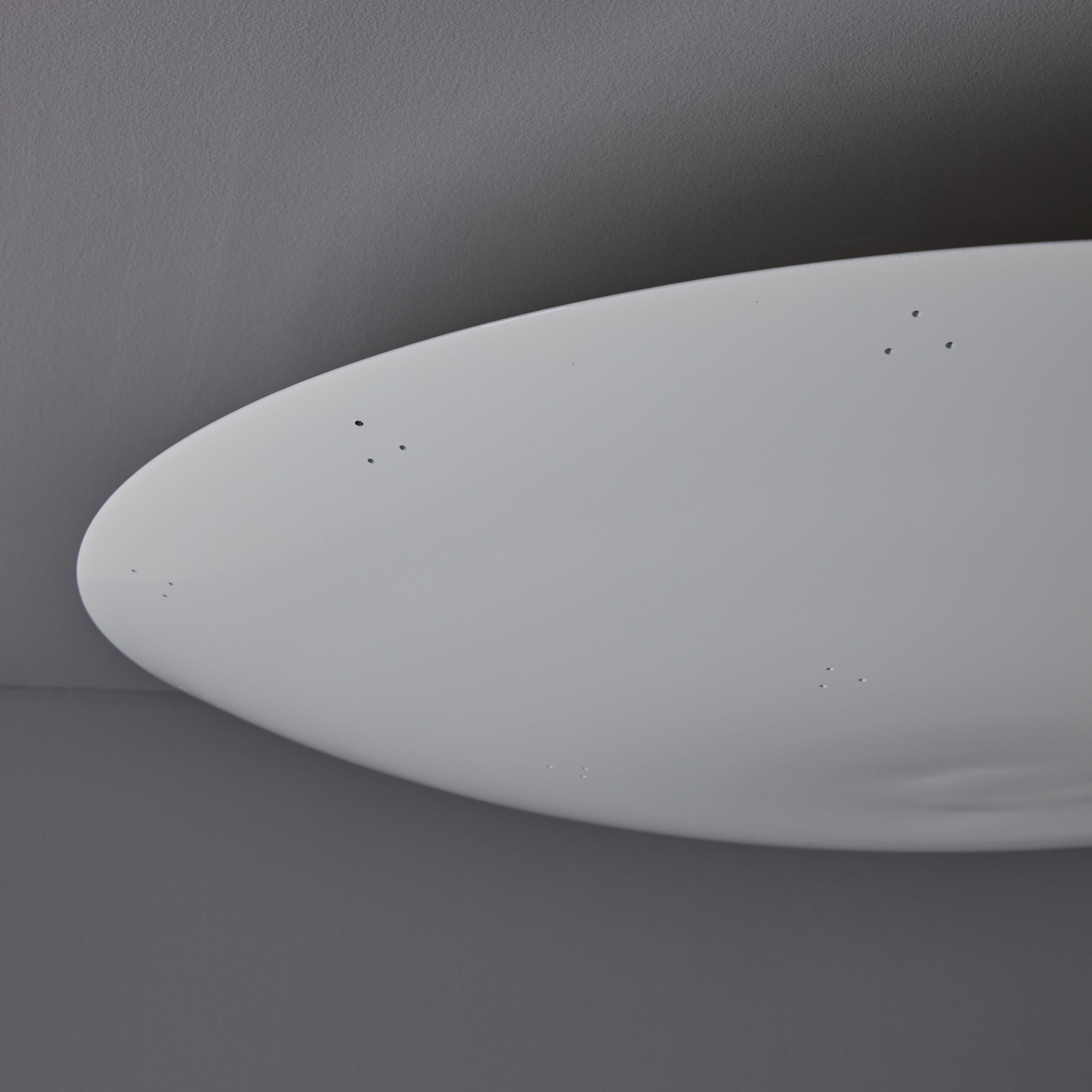 Large Raul Reyes 'Rey 26' Perforated Dome Ceiling Lamp in White For Sale 2