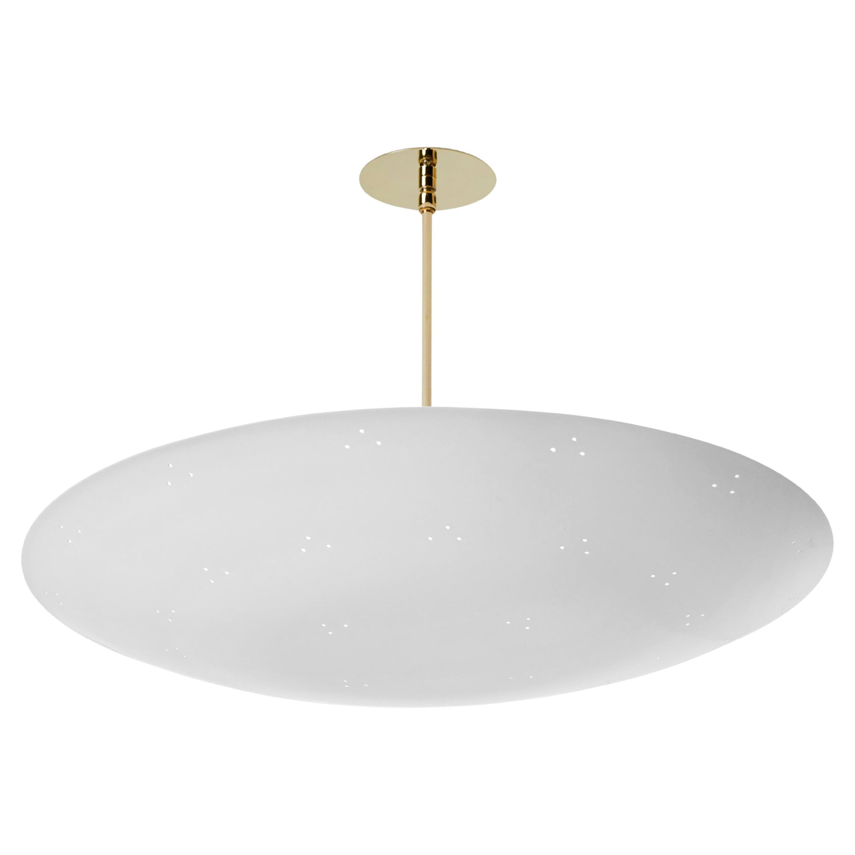 Large Raul Reyes 'Rey 26' Perforated Metal Dome Chandelier in White