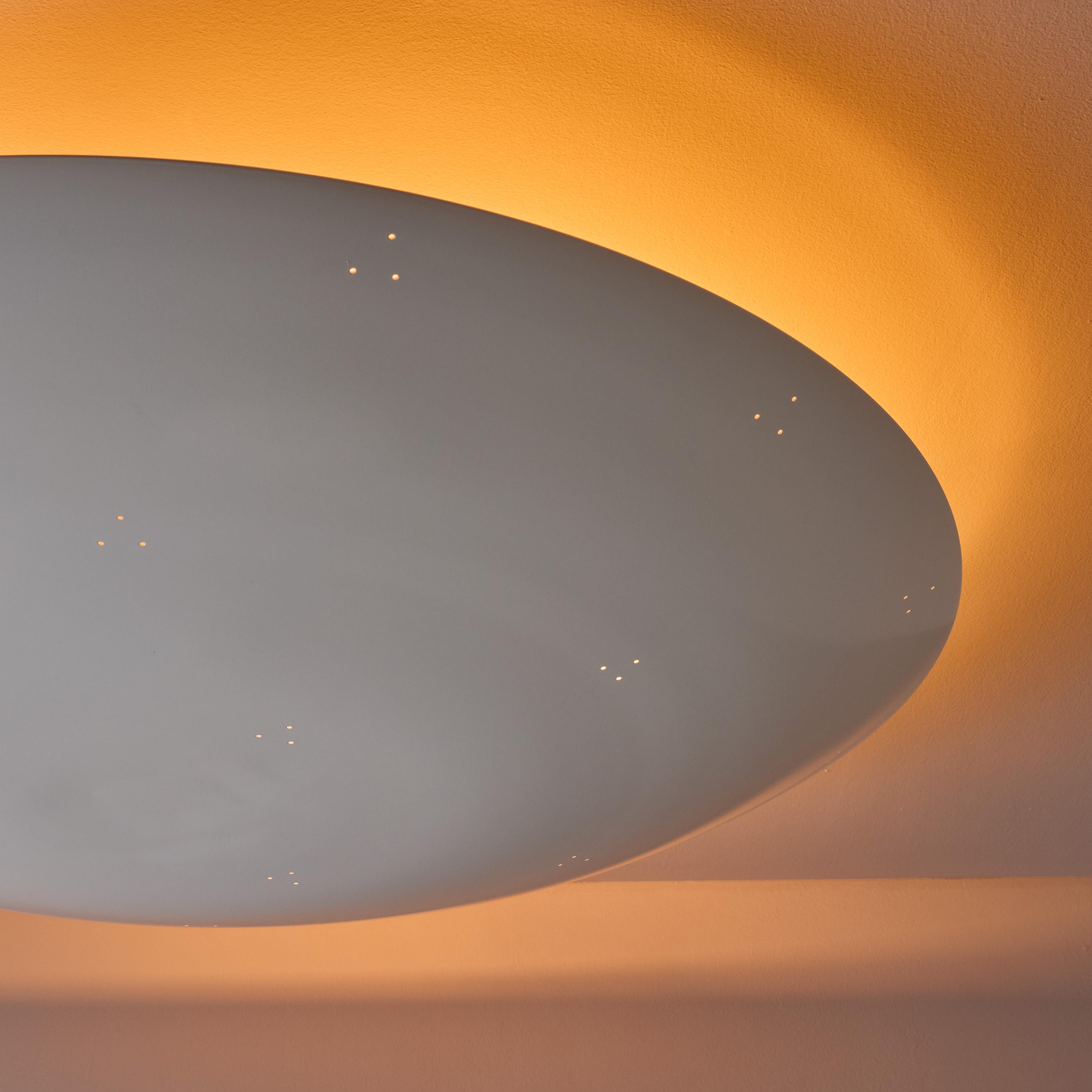 Large Raul Reyes 'Rey 30' Perforated Dome Ceiling Lamp in White For Sale 2