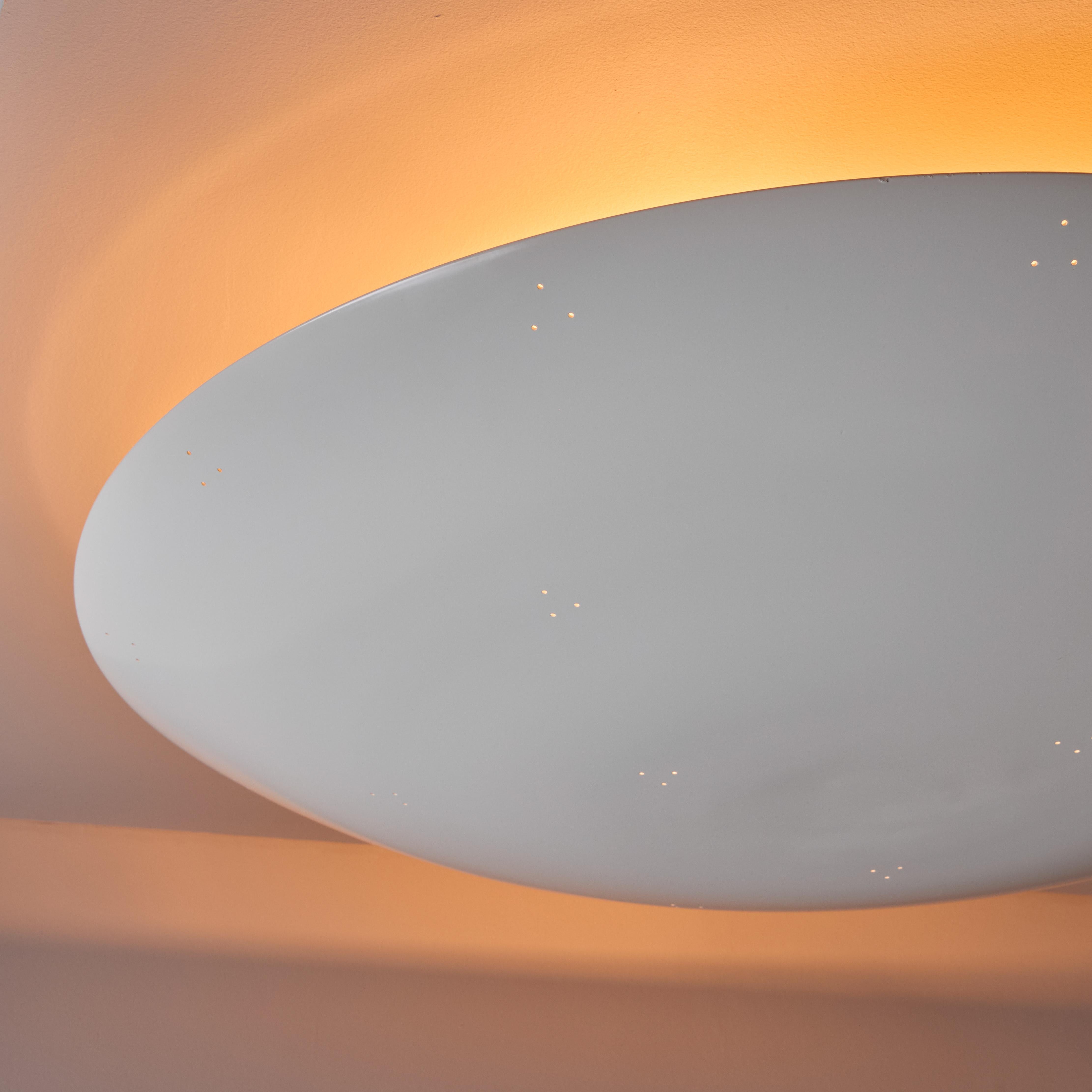 Large Raul Reyes 'Rey 30' Perforated Dome Ceiling Lamp in White For Sale 3