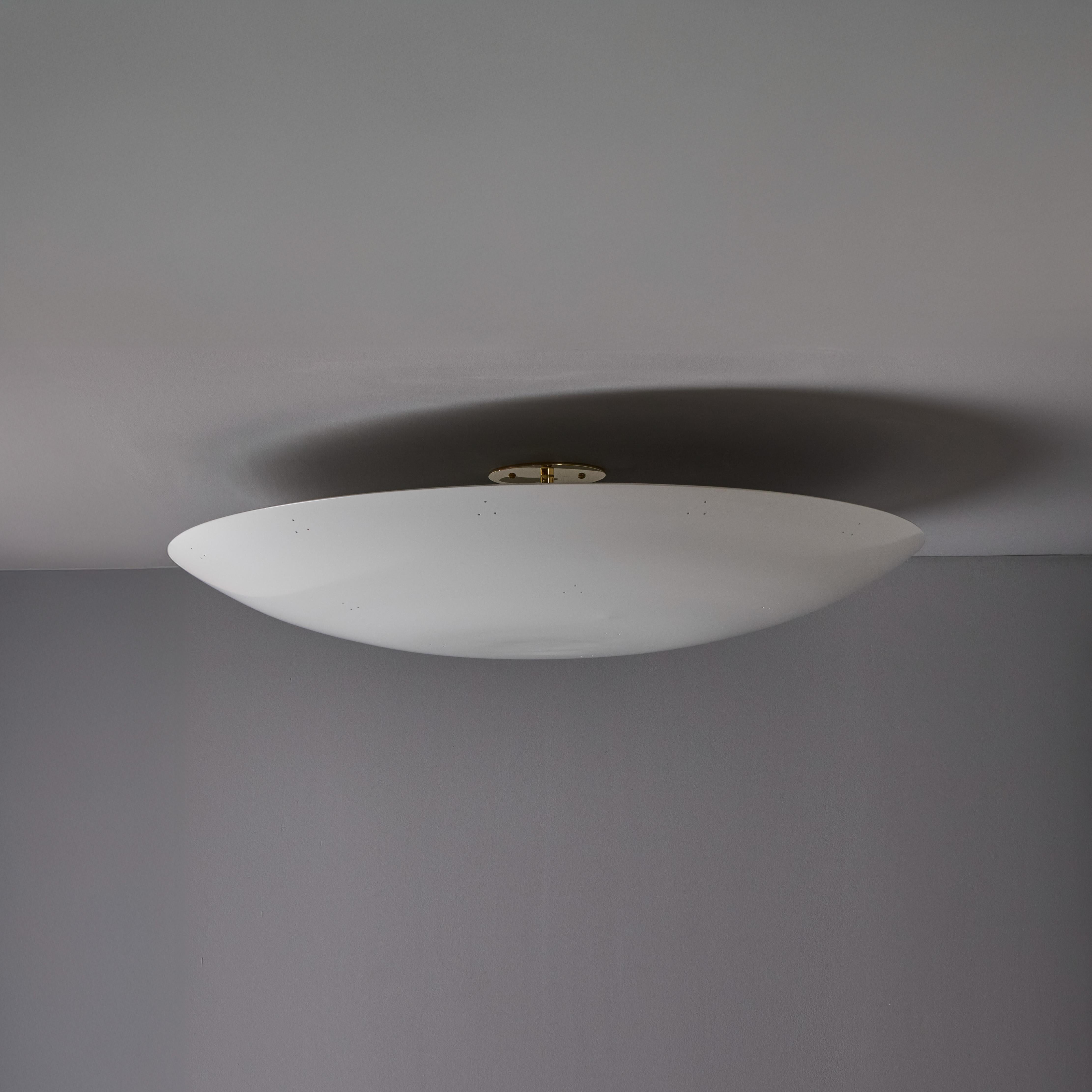Large Raul Reyes 'Rey 30' Perforated Dome Ceiling Lamp in White For Sale 7