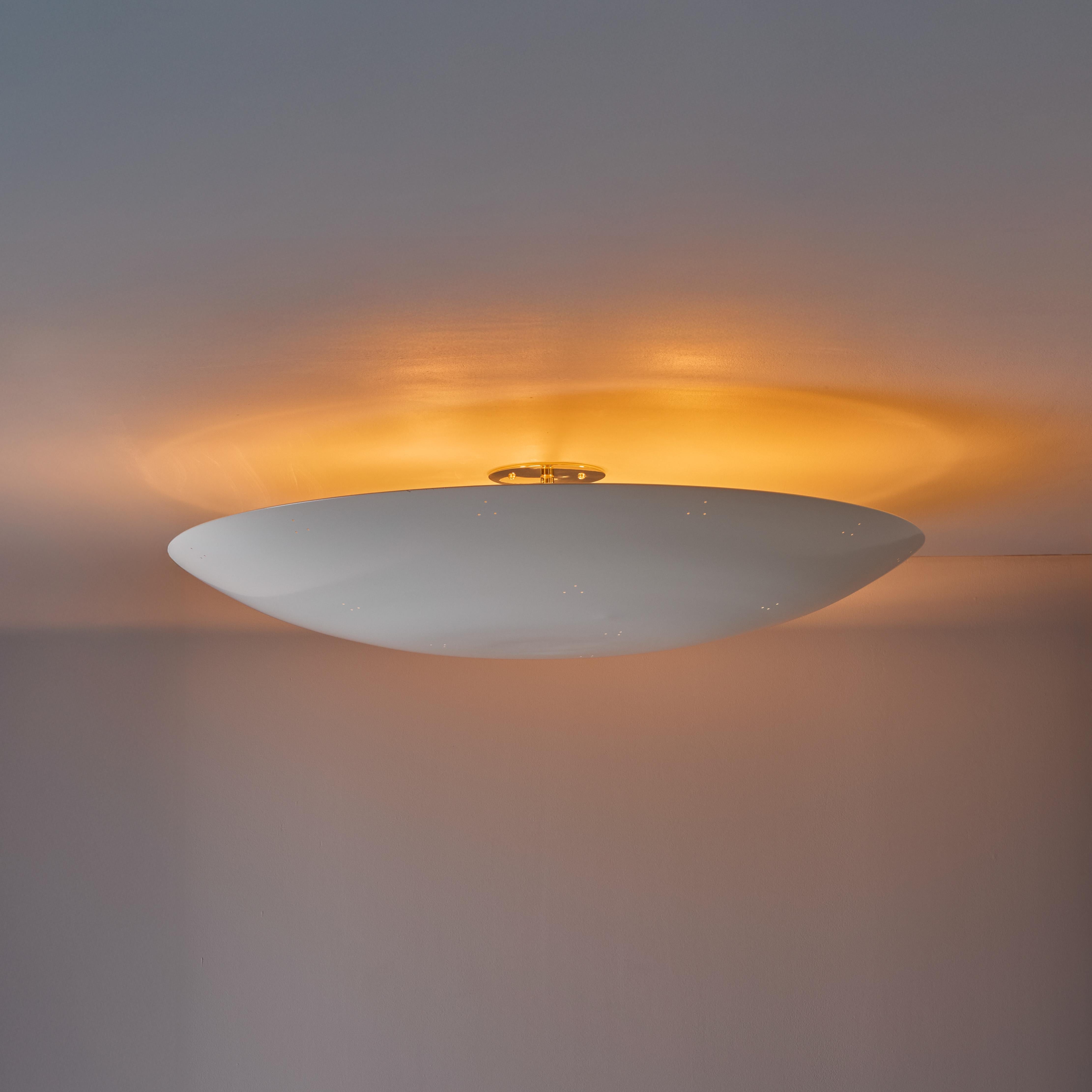Large Raul Reyes 'Rey 30' Perforated Dome Ceiling Lamp in White For Sale 8