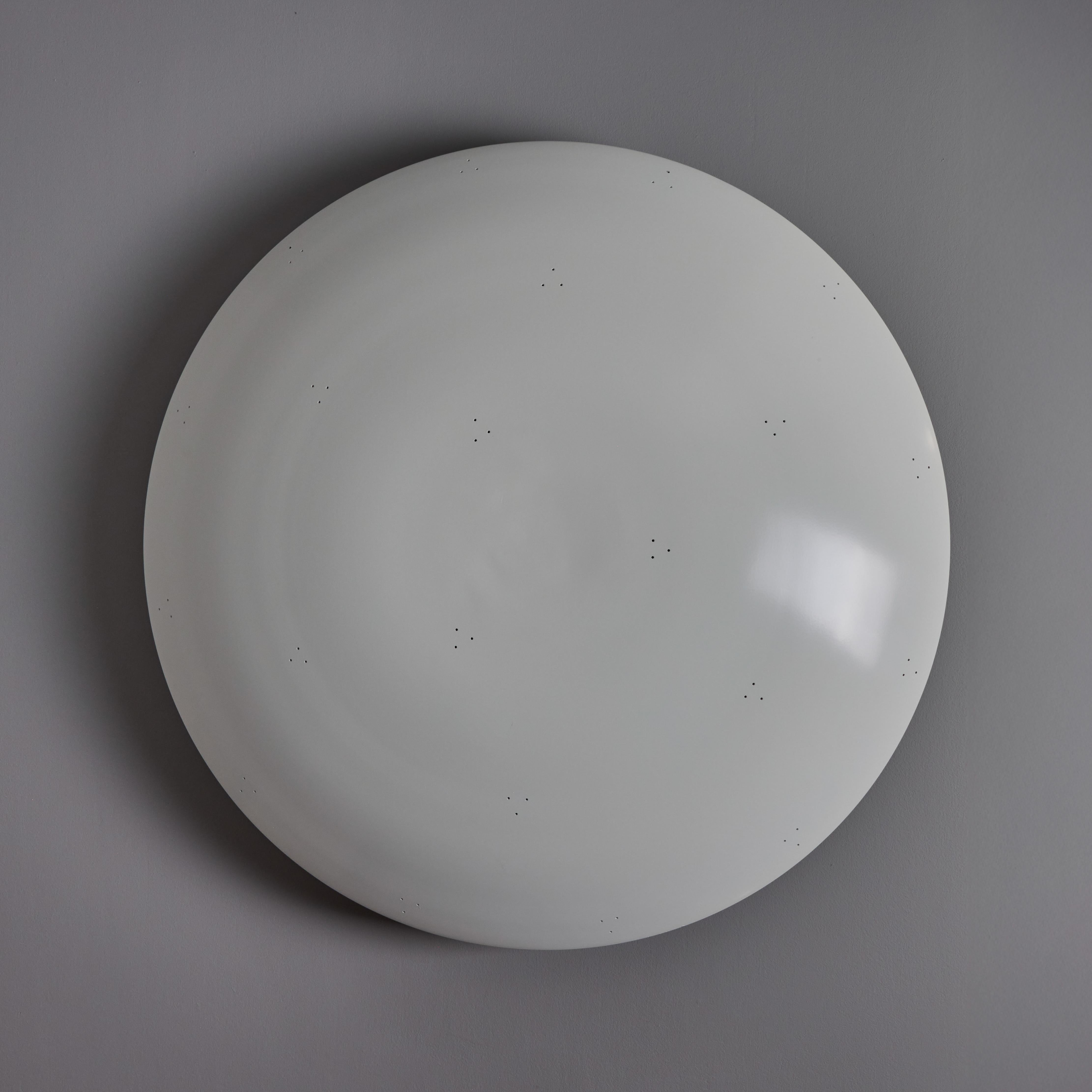 Large Raul Reyes 'Rey 30' Perforated Dome Ceiling Lamp in White For Sale 9