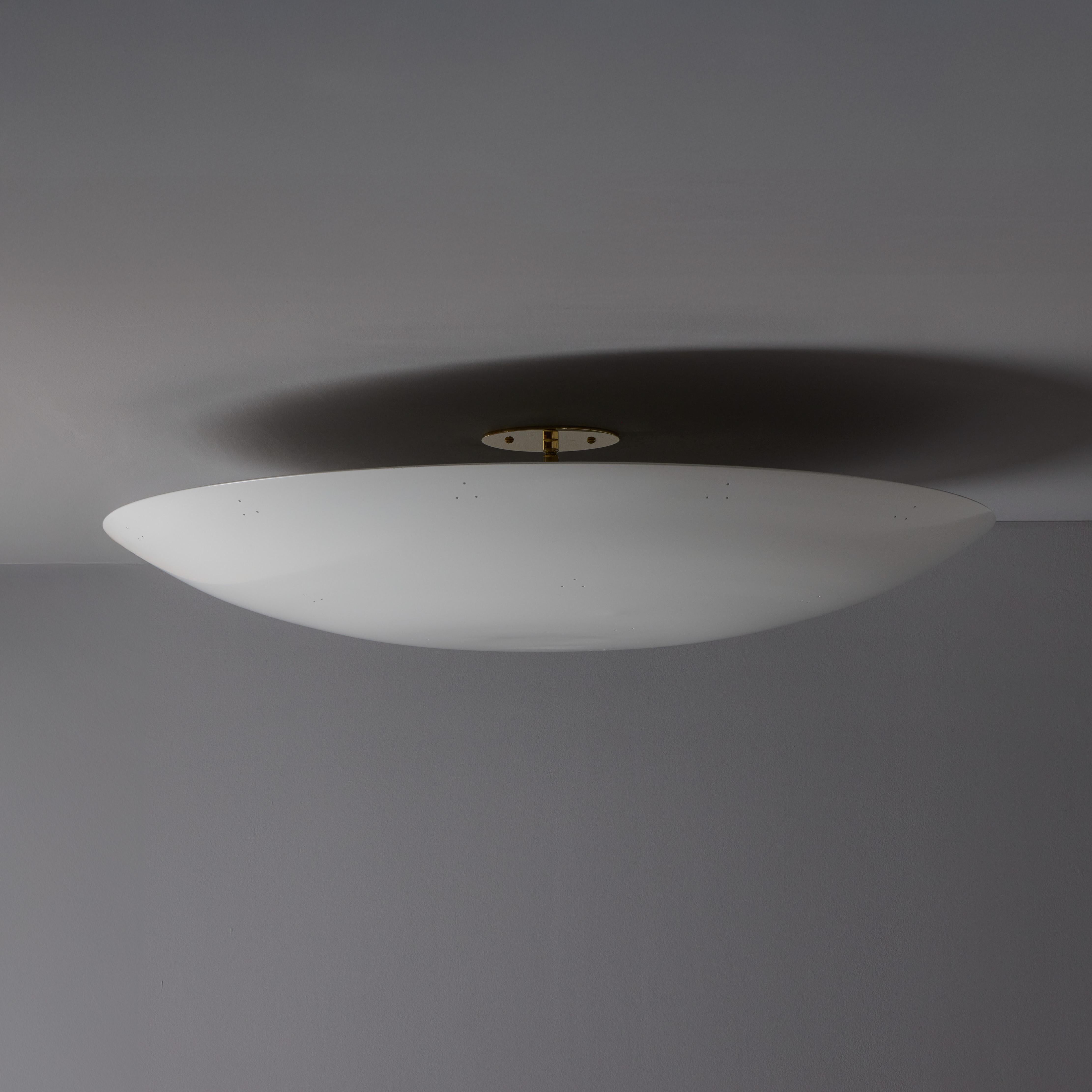American Large Raul Reyes 'Rey 30' Perforated Dome Ceiling Lamp in White For Sale