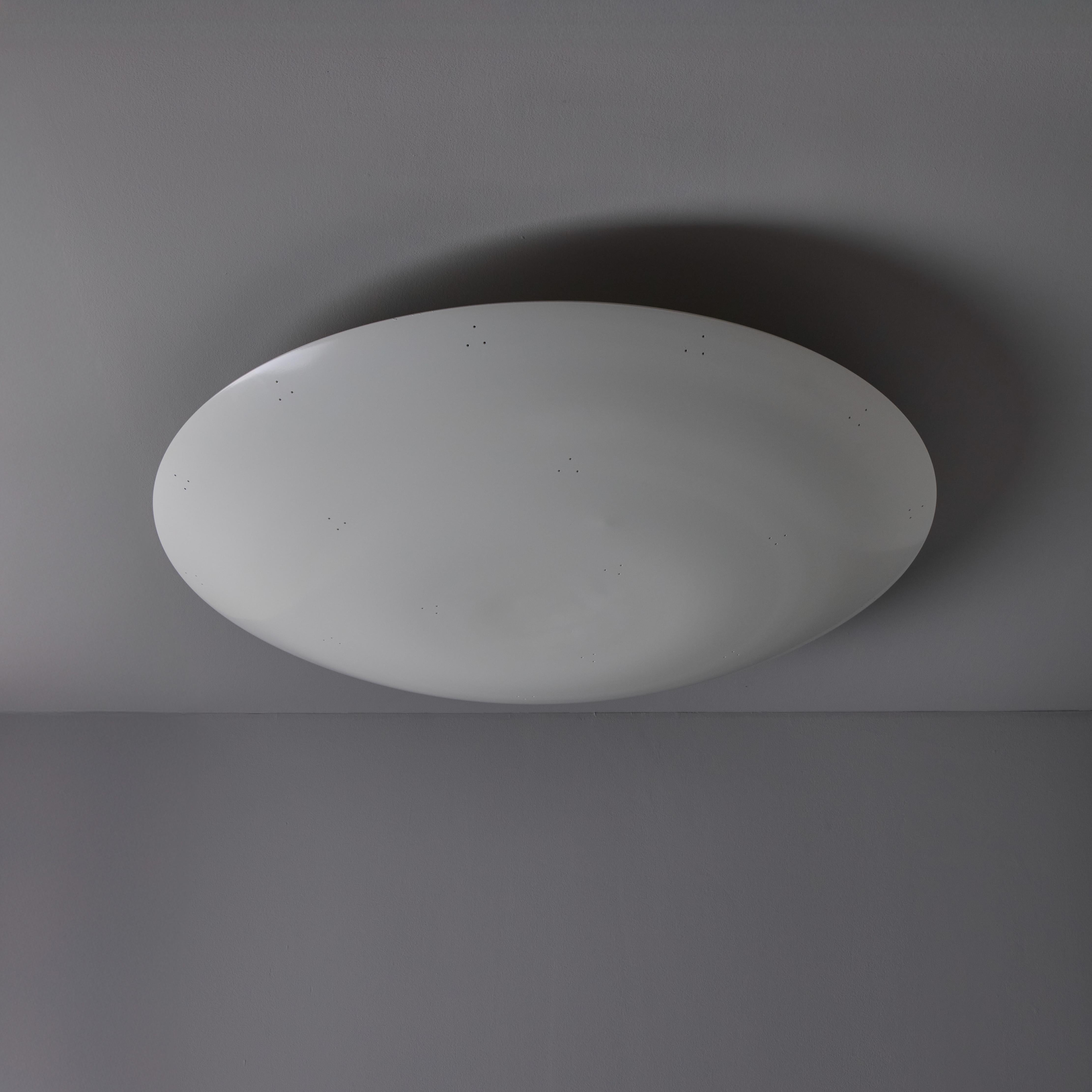 Metal Large Raul Reyes 'Rey 30' Perforated Dome Ceiling Lamp in White For Sale