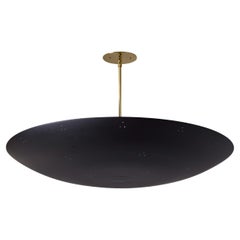 Large Raul Reyes 'Rey 30' Perforated Dome Chandelier in Black