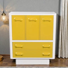 Large Raymond Loewy Inspired Yellow Chapter One Gentlemans Chest Armoire