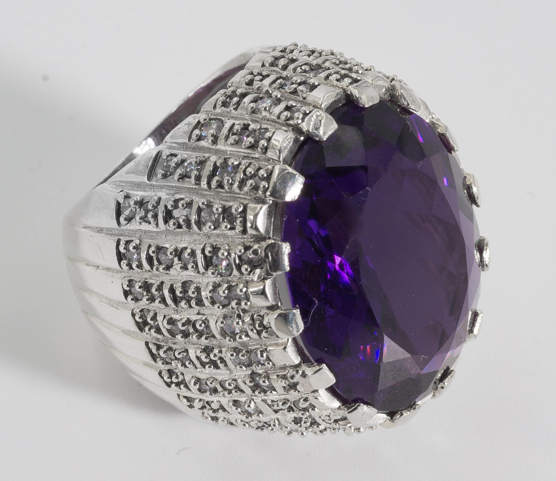 amethyst pave ring