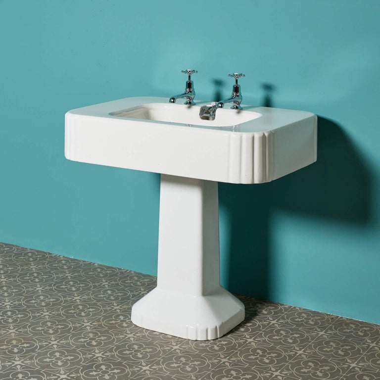 Large Reclaimed 1920s Porcher Pedestal Sink at 1stDibs