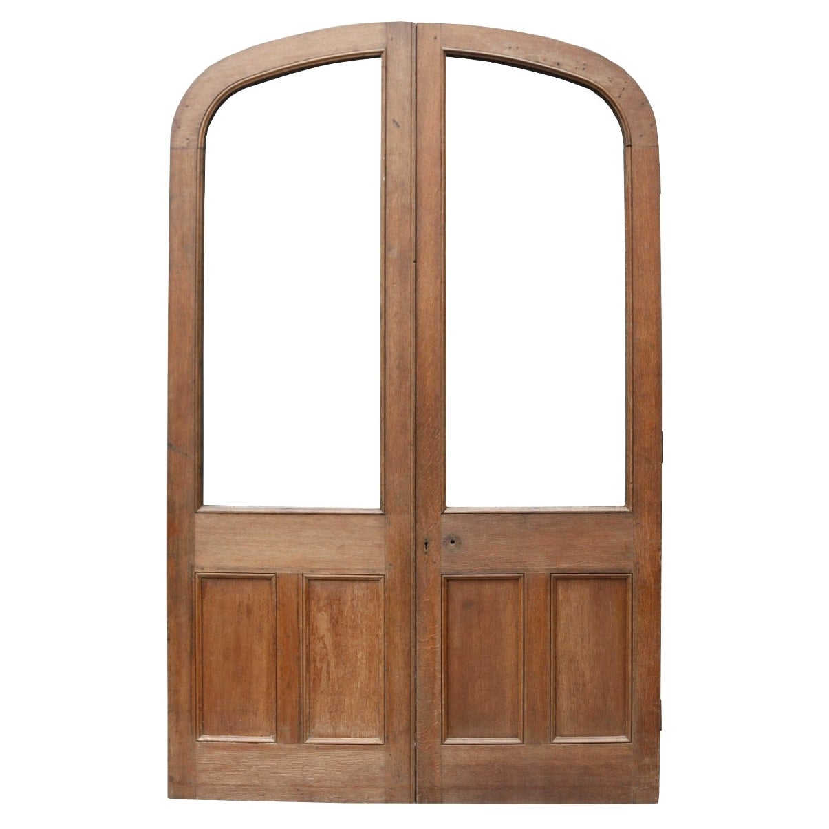 Large Reclaimed Arched Oak Doors, Ready to Be Glazed