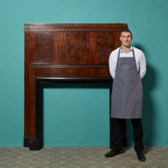 Large Reclaimed Art Deco Mahogany Fireplace
