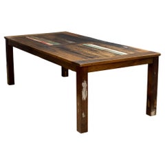 Grande tavolo da pranzo in legno massiccio australiano rigenerato