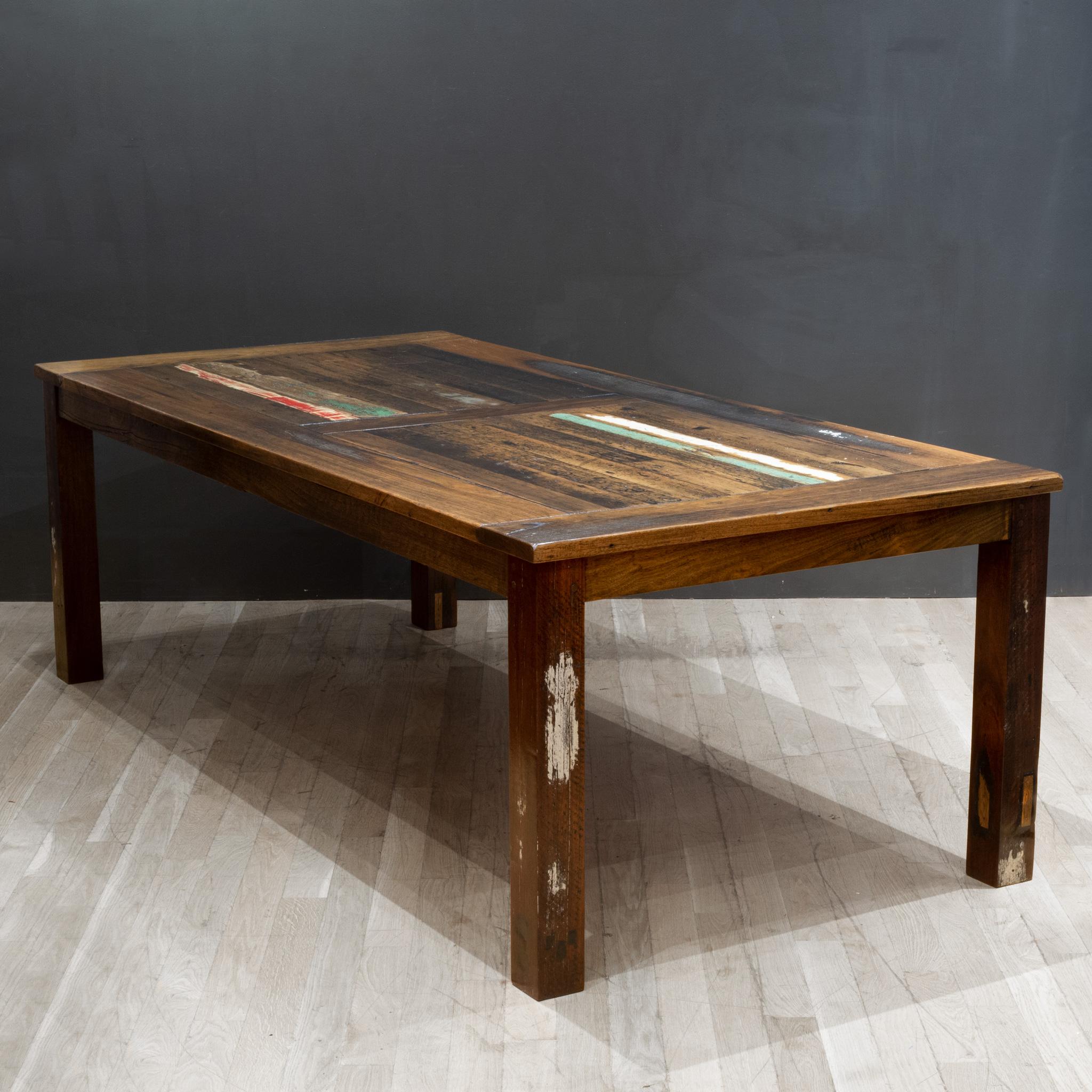 Grande table à manger en bois de feuillus australien récupéré