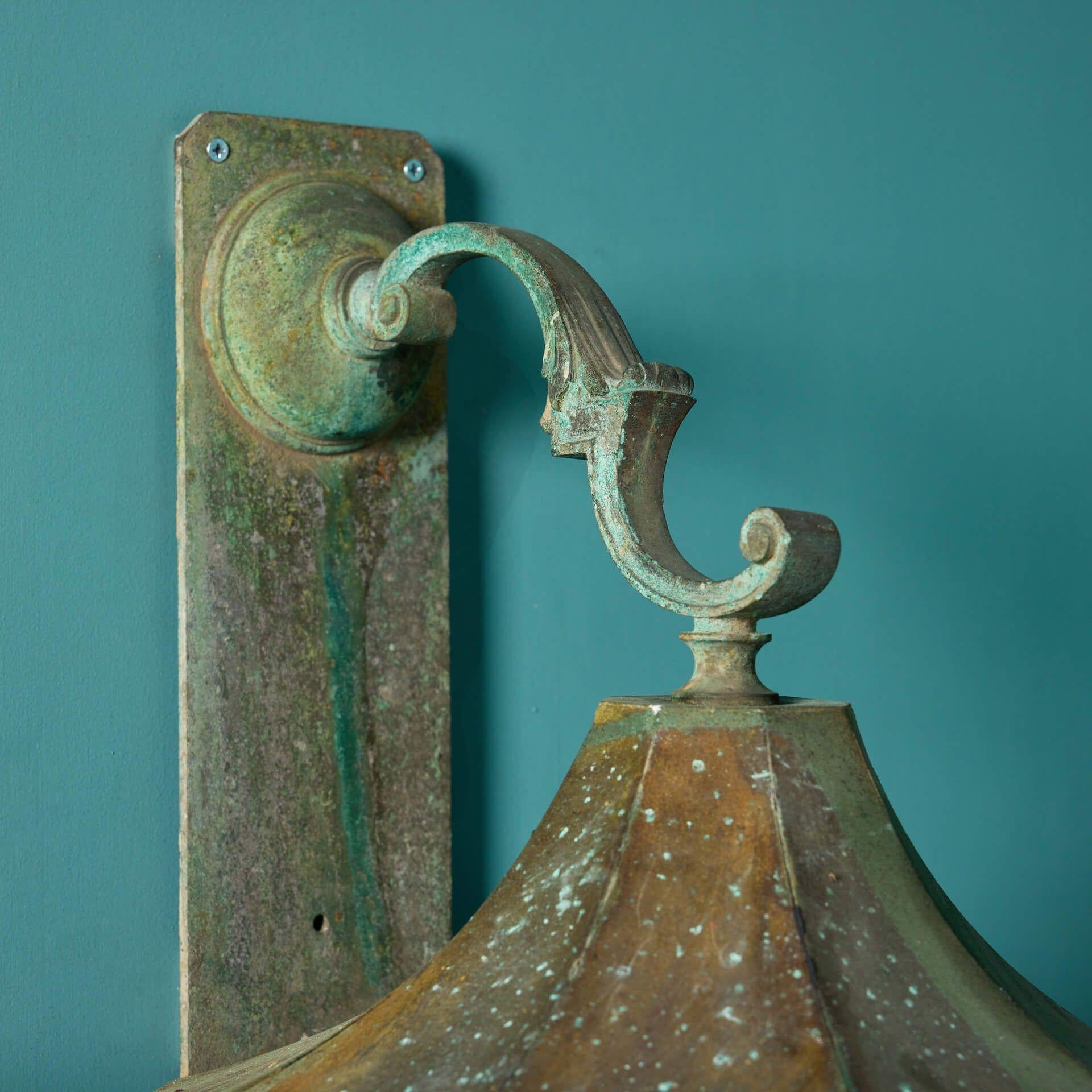 20th Century Large Reclaimed Bronze Wall Lantern For Sale