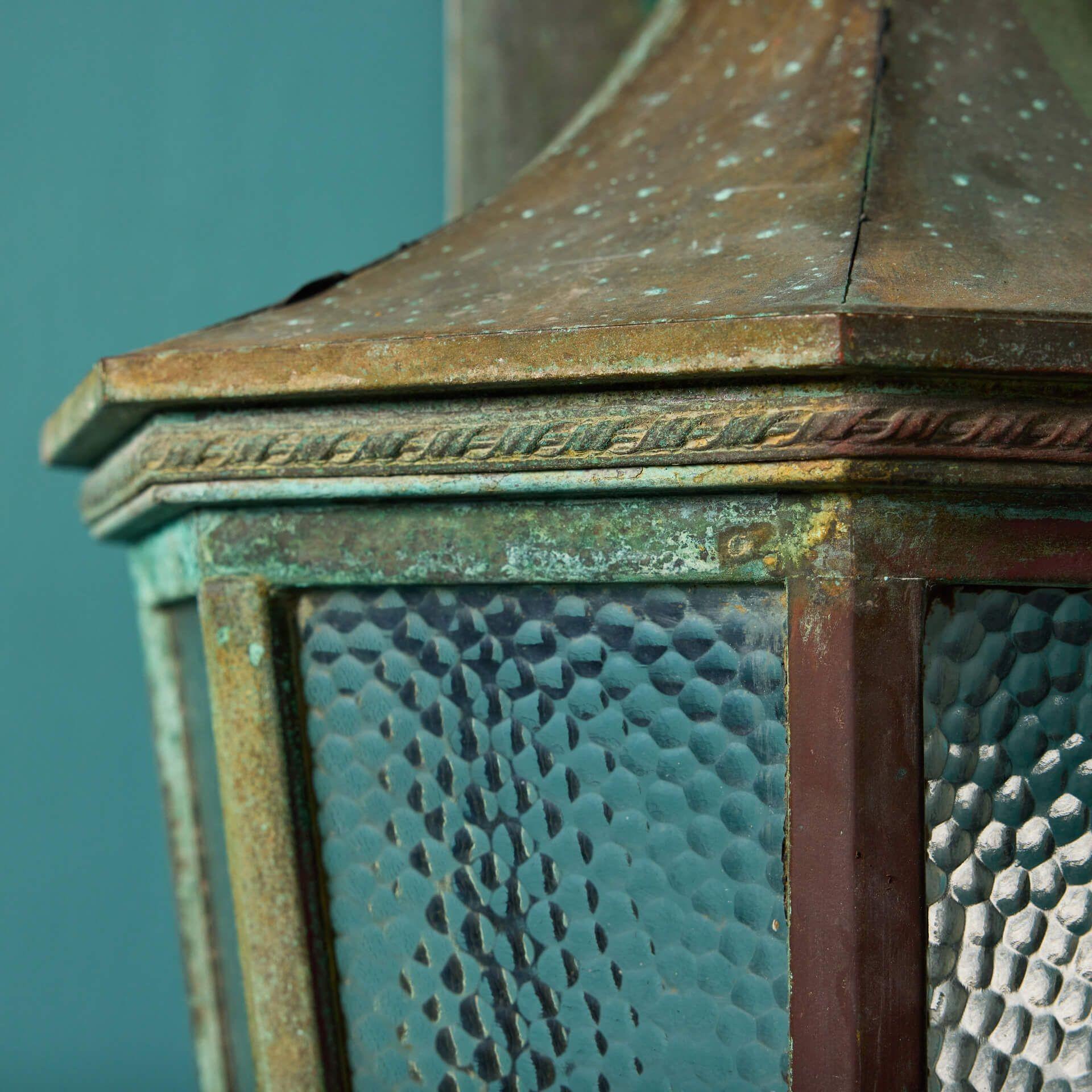 Metal Large Reclaimed Bronze Wall Lantern For Sale