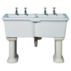Large Reclaimed Double Belfast Sink on Legs