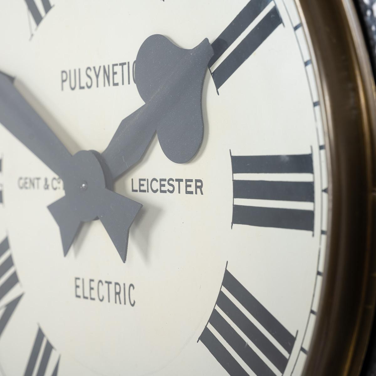 Large Reclaimed Electric Railway Wall Clock By Gent & Co Ltd Leicester 3