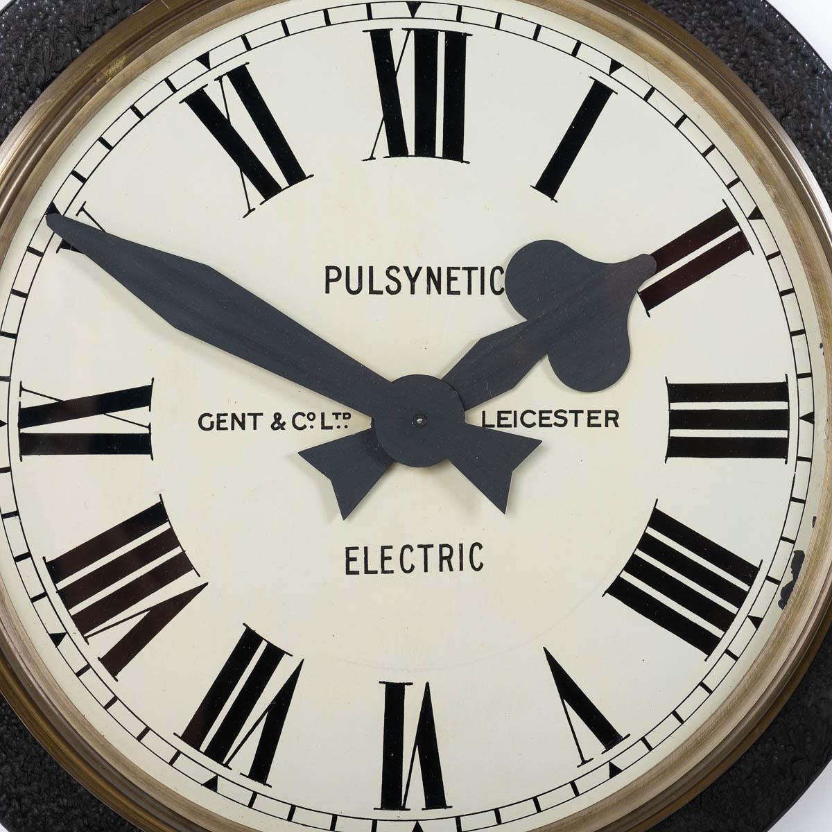 British Large Reclaimed Electric Railway Wall Clock By Gent & Co Ltd Leicester