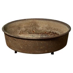 Large Reclaimed English Round Cast Iron Trough Planter or Water Feature